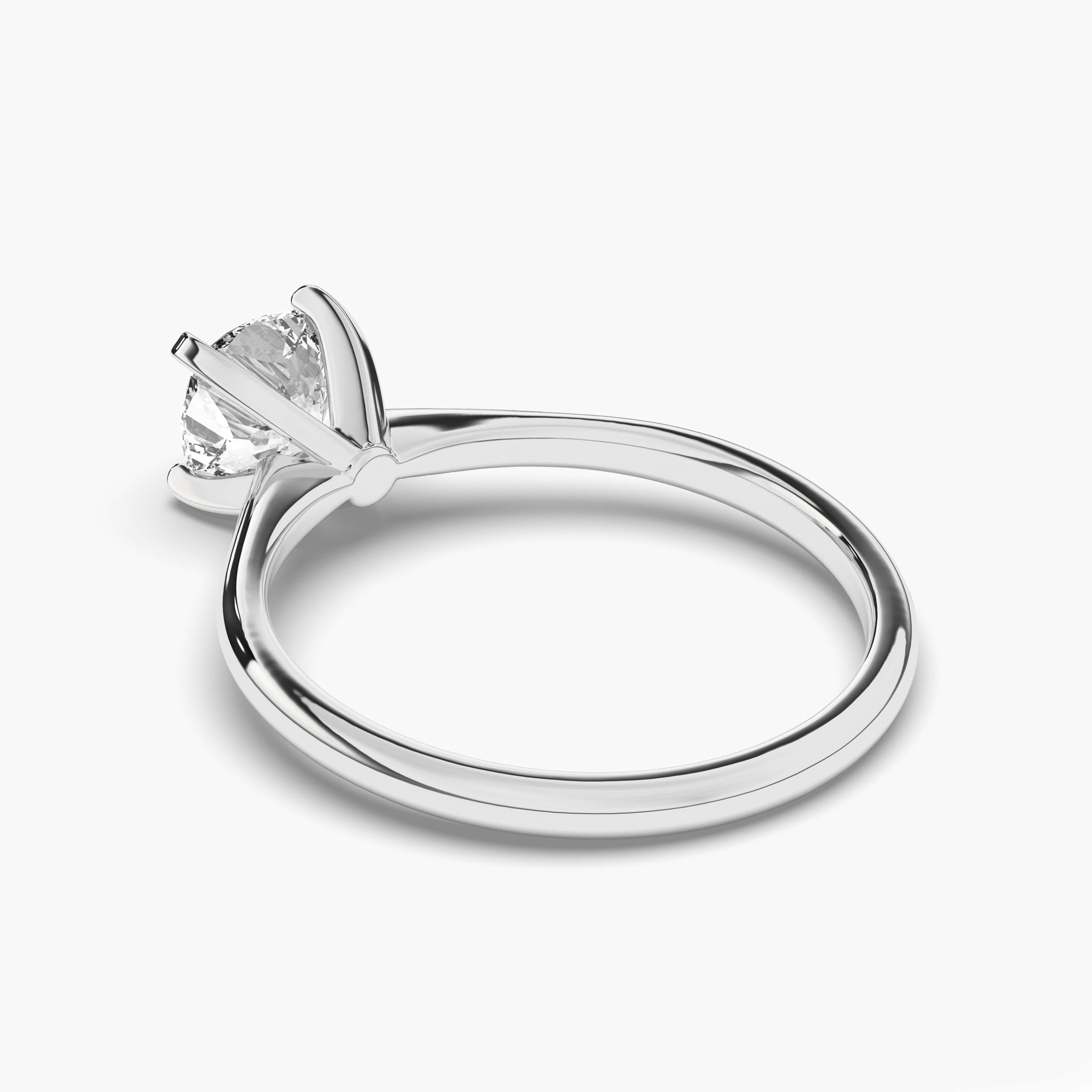 CUSHION CUT DIAMOND SOLITAIRE PRONG ENGAGEMENT RING IN WHITE GOLD