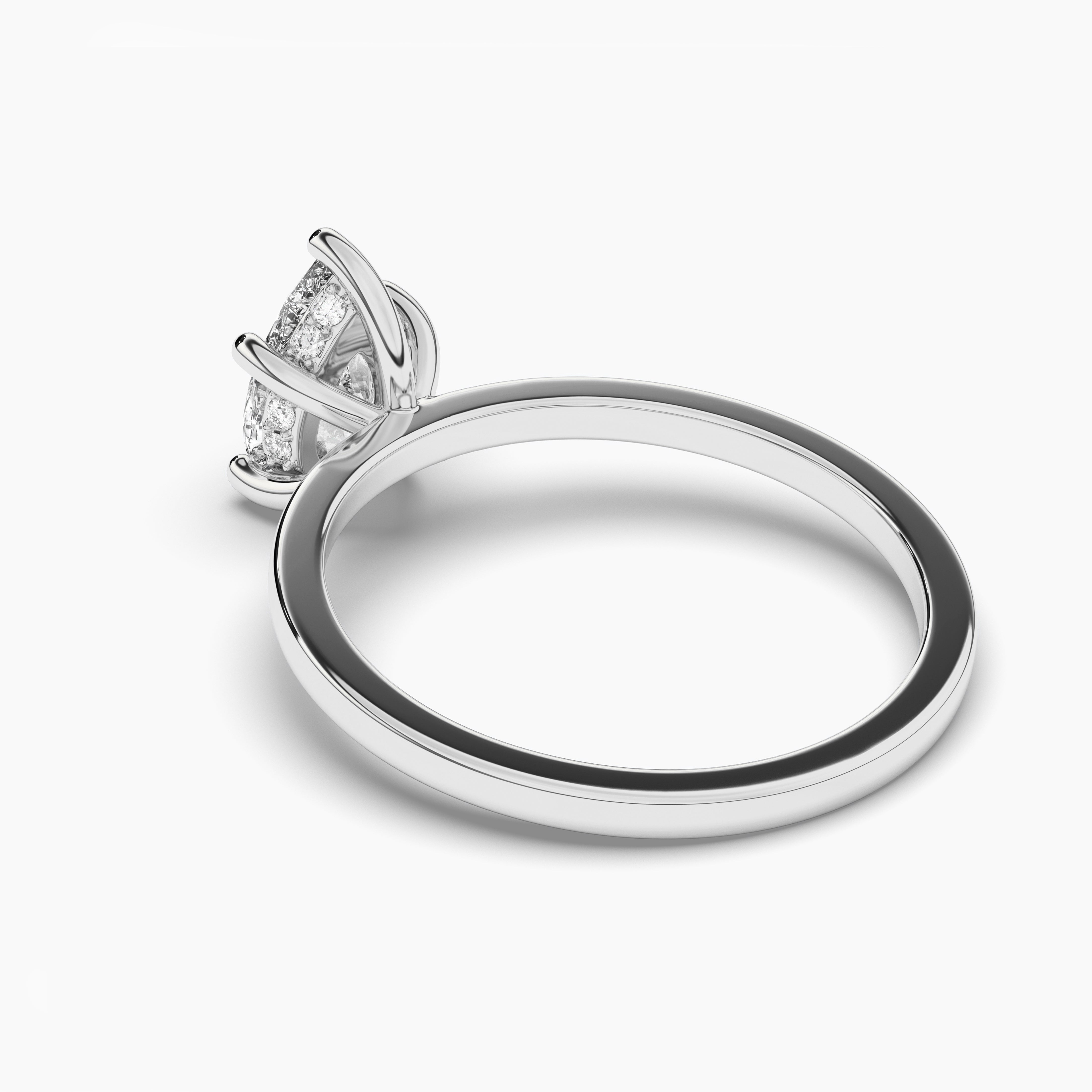 pear shaped engagement ring in white gold