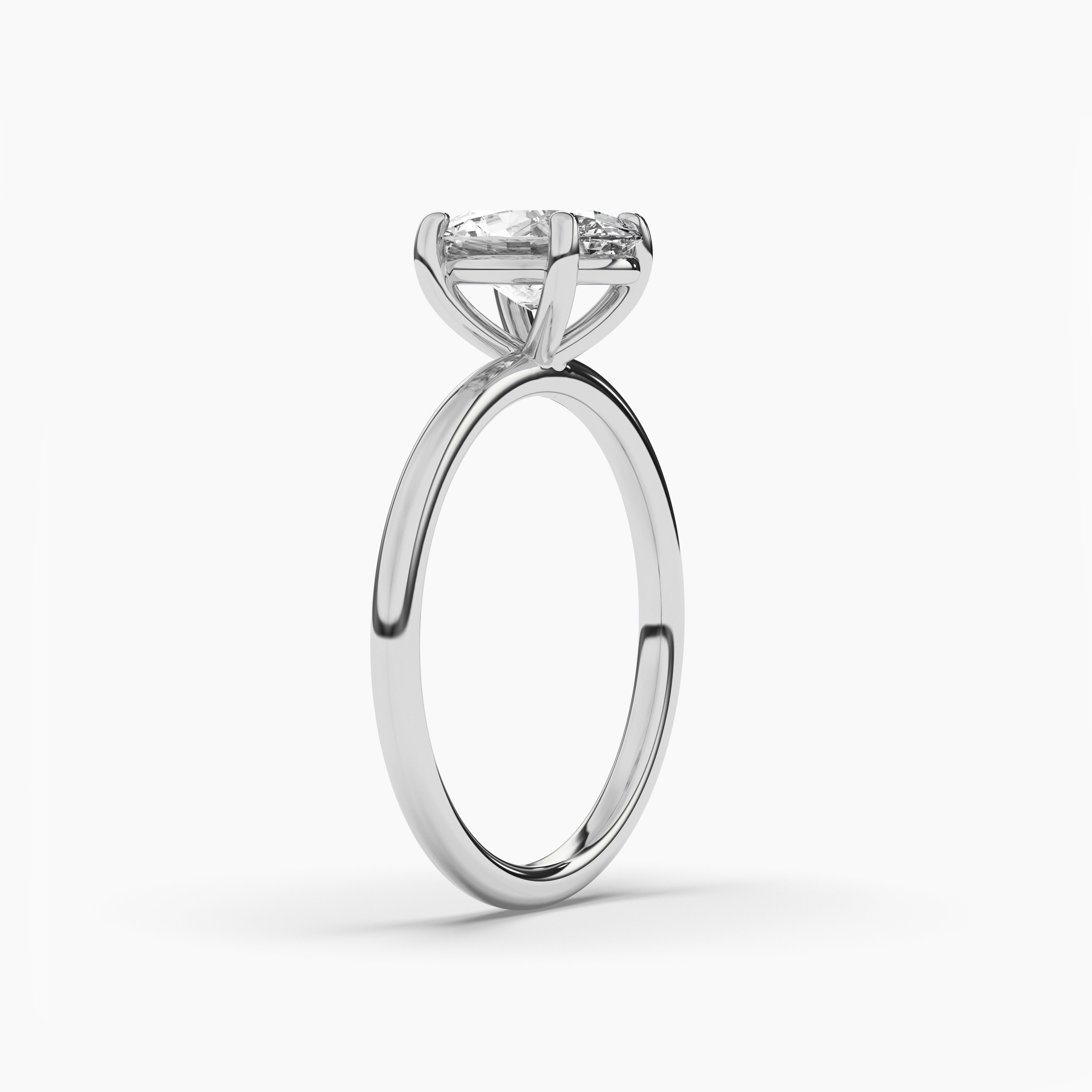 White Gold Oval Cut Solitaire Engagement Ring