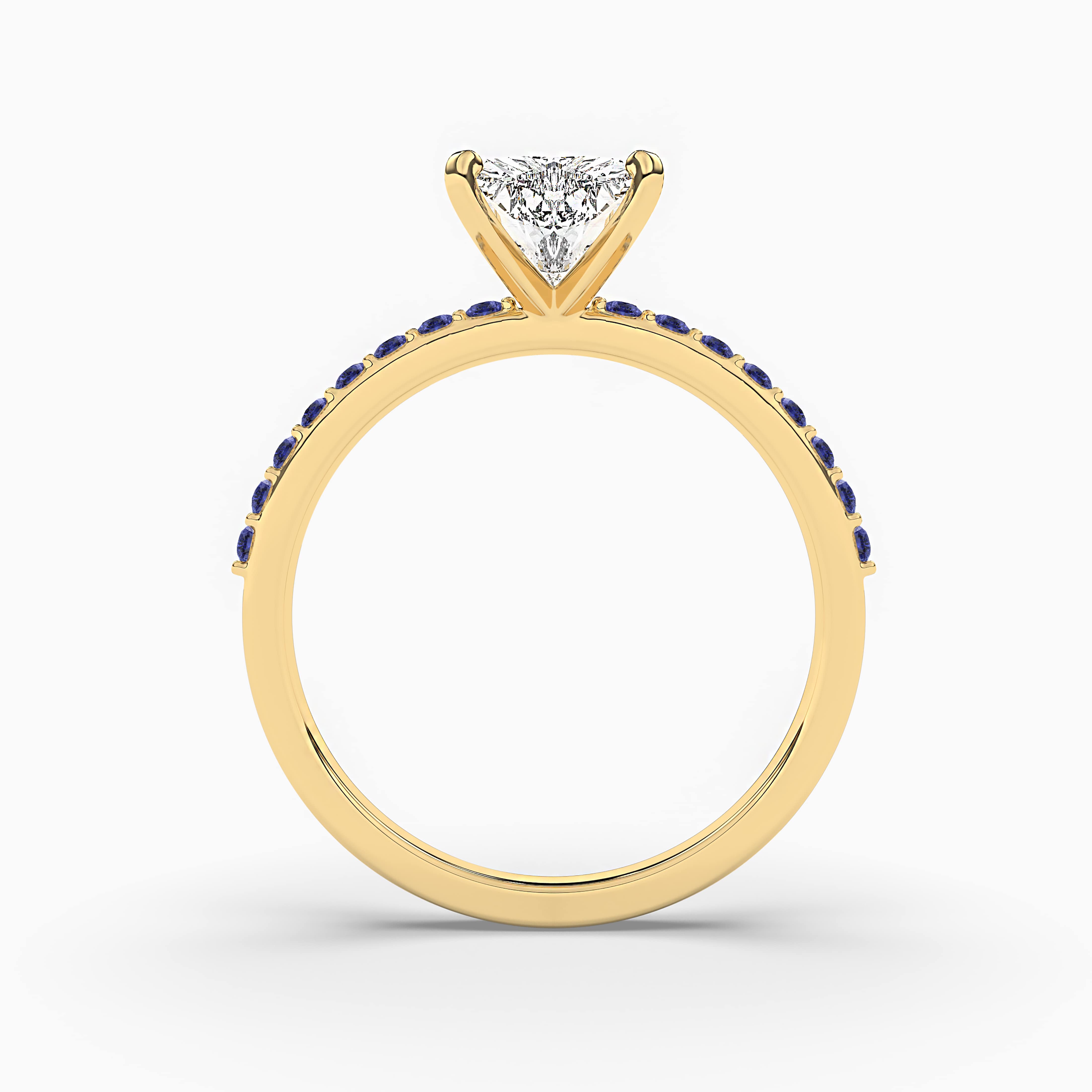 yellow gold side stones engagement ring 