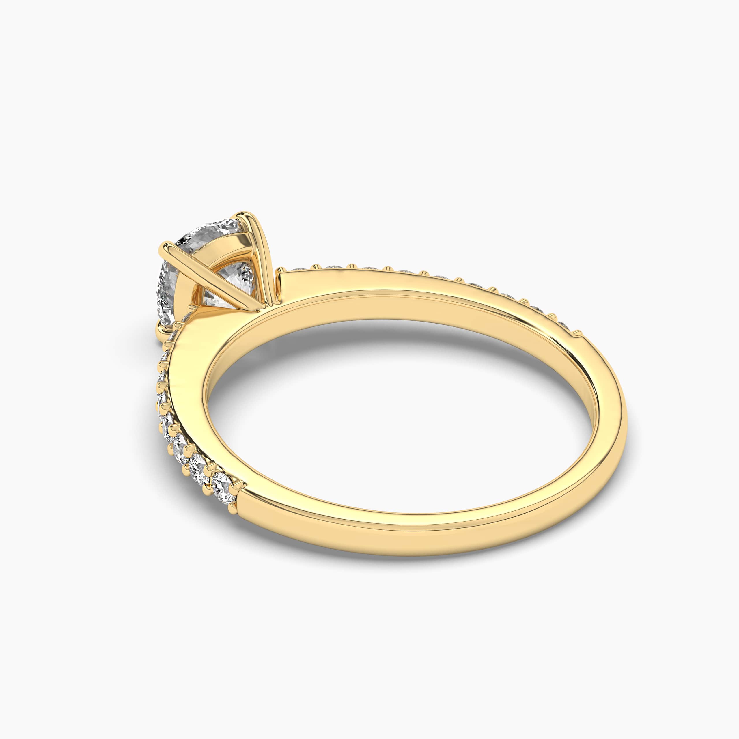 Cushion Cut Diamond Engagement Ring Yellow Gold