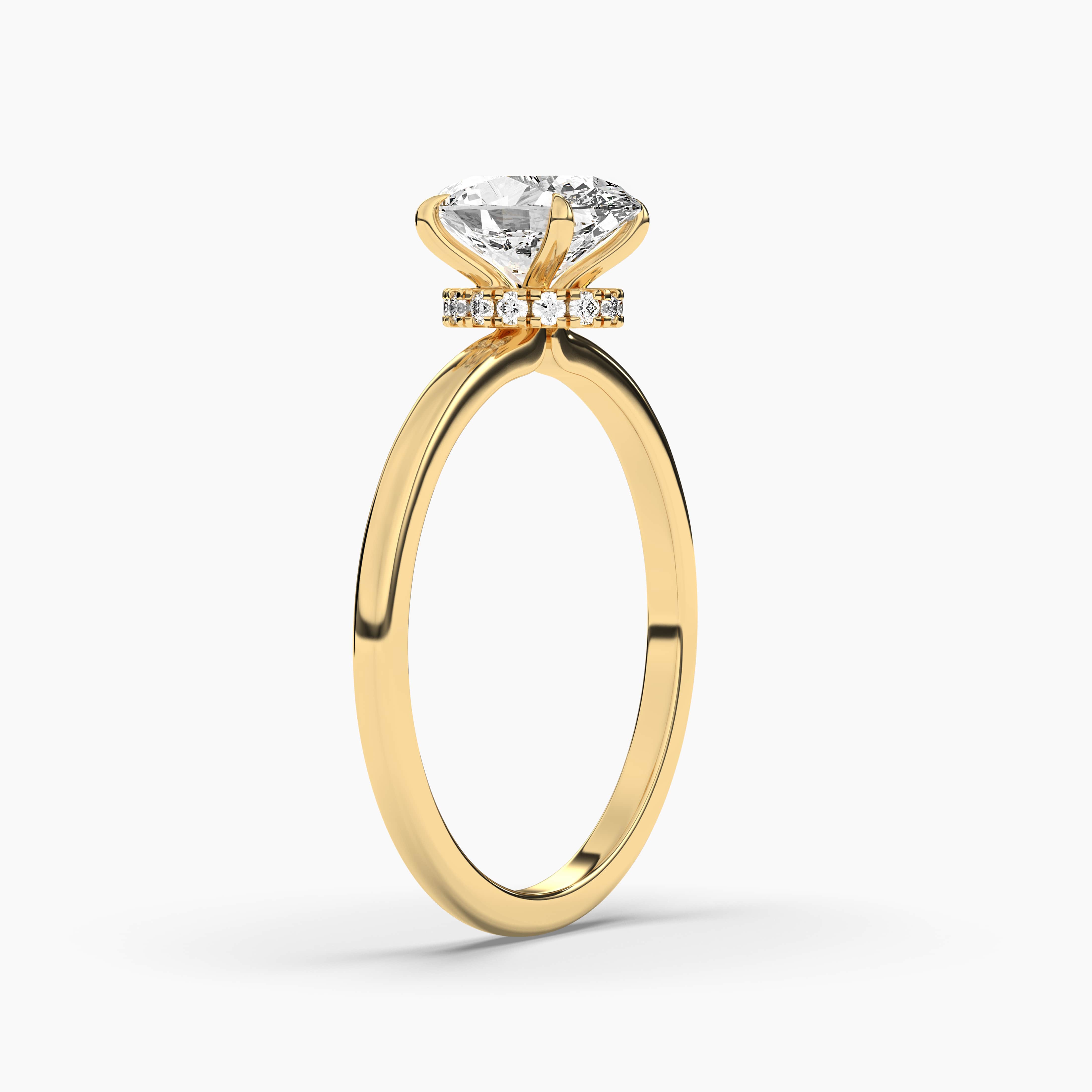 oval cut hidden halo ring 