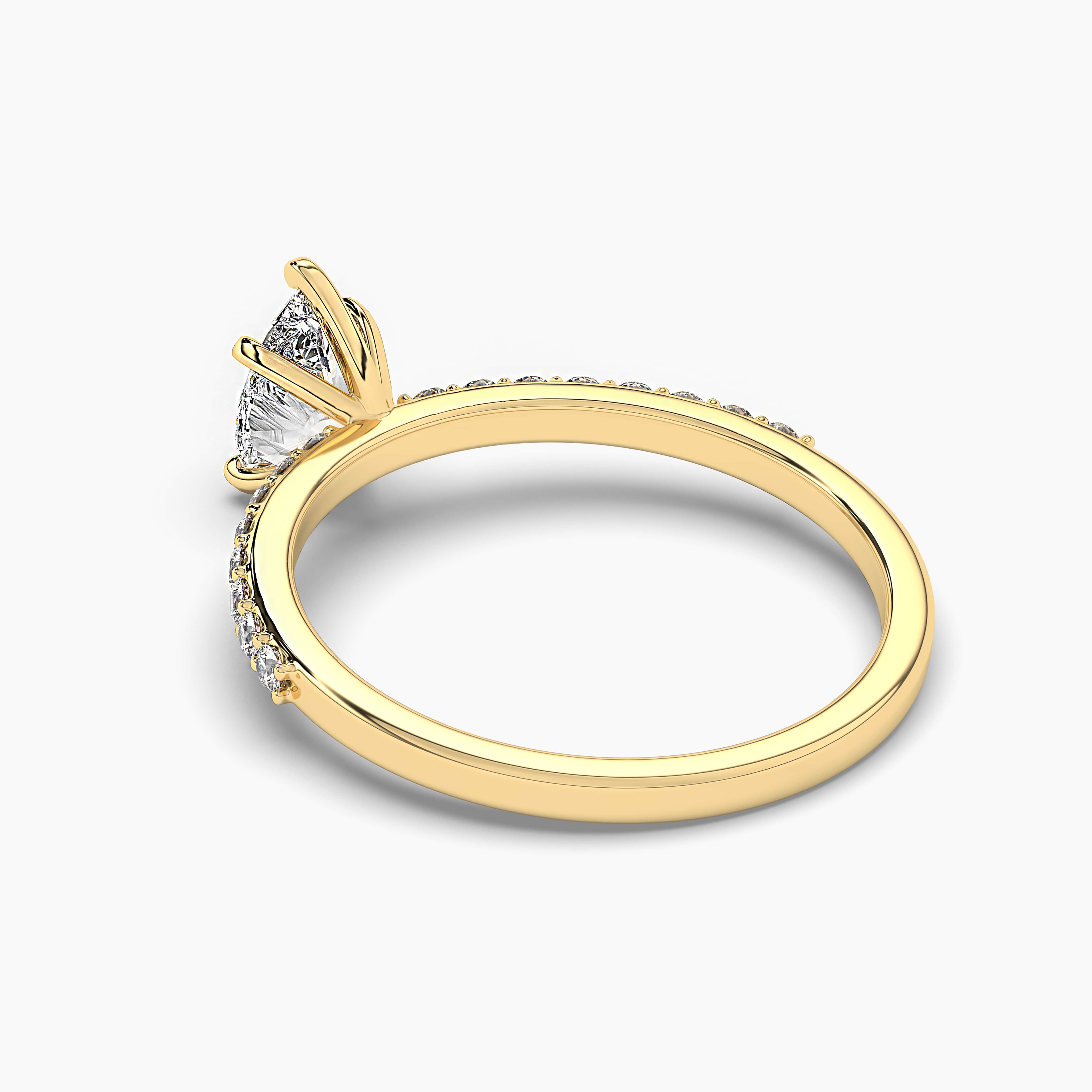 Pear Cut Diamond Solitaire Engagement Ring