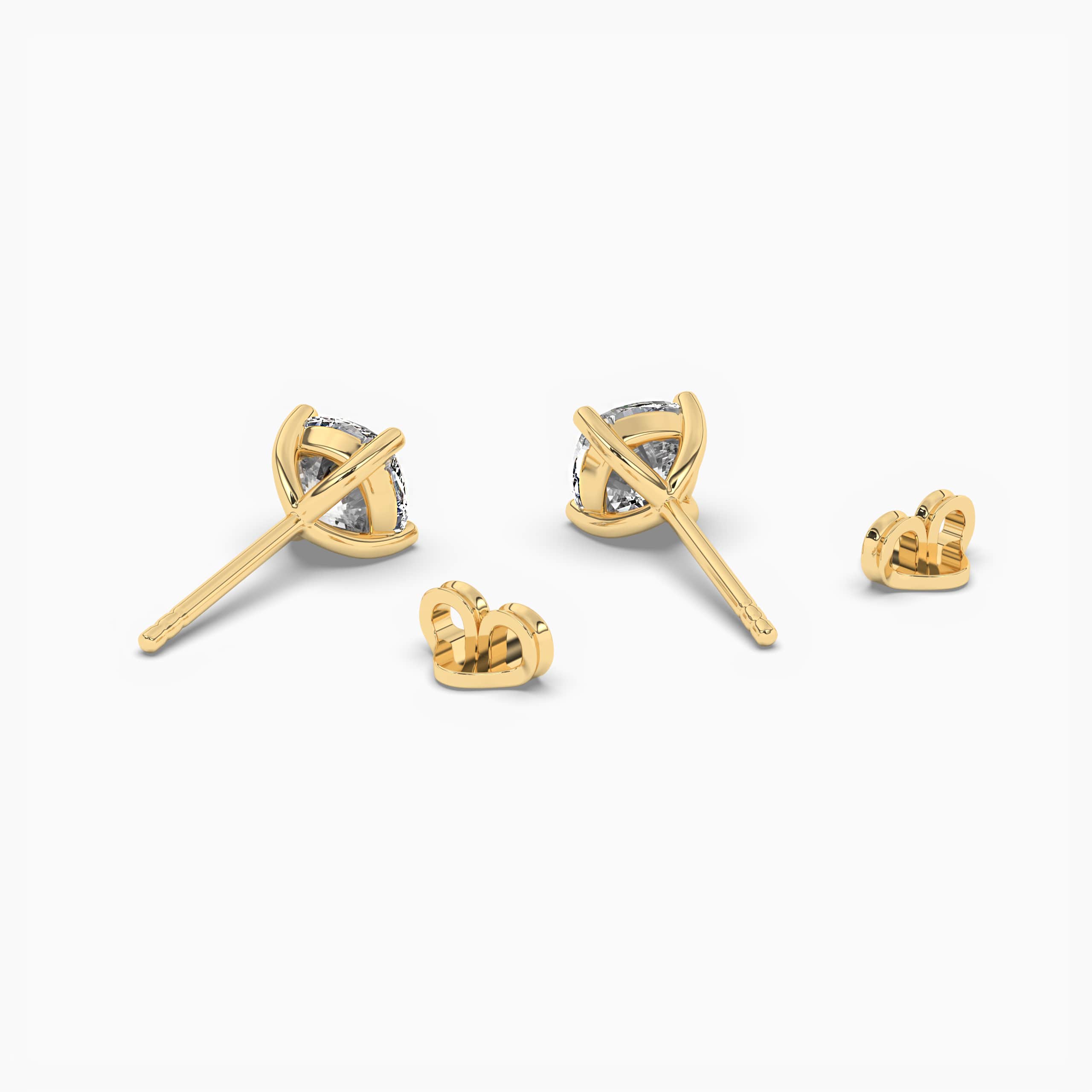 yellow gold diamond studs