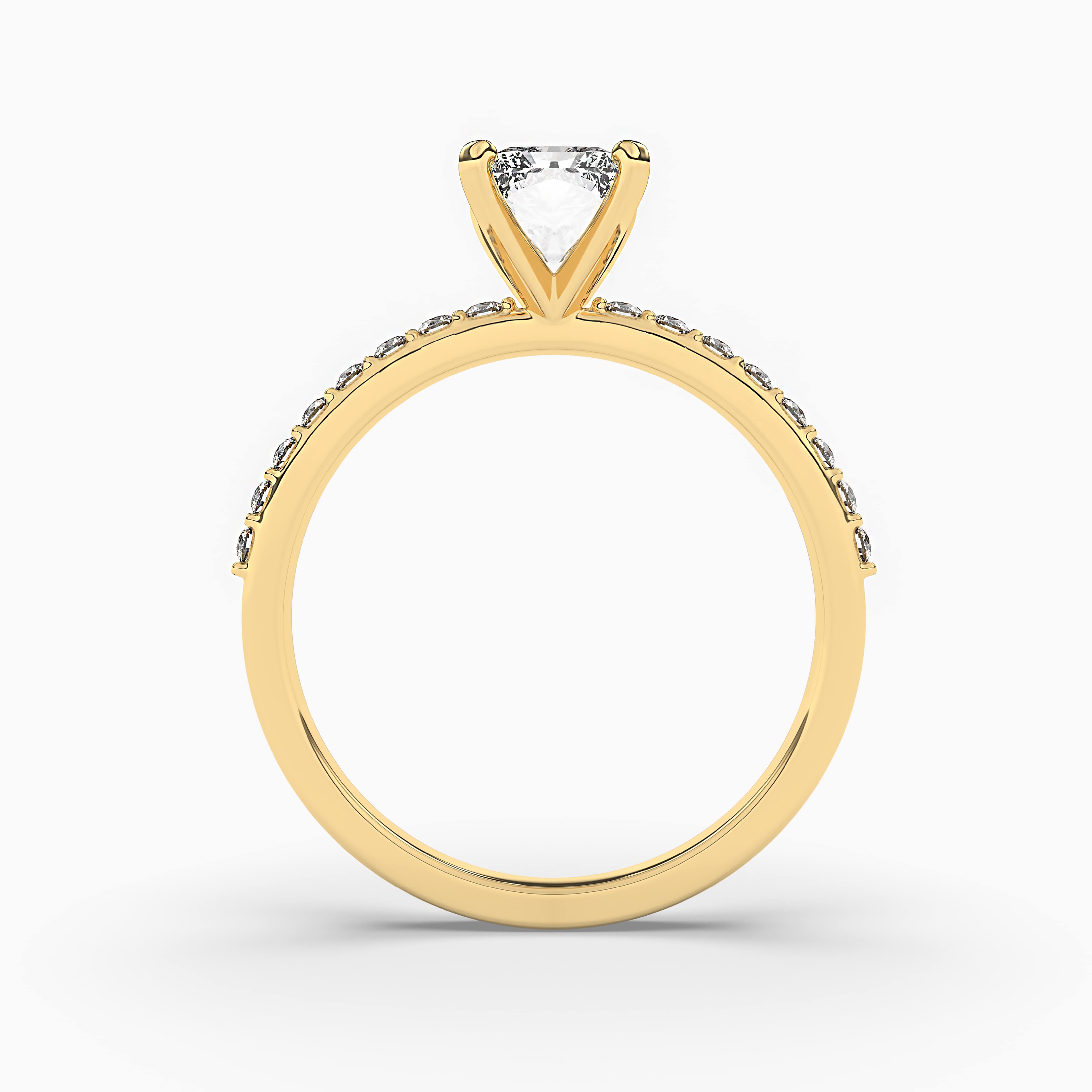 RADIANT DIAMOND HALO ENGAGEMENT YELLOW GOLD