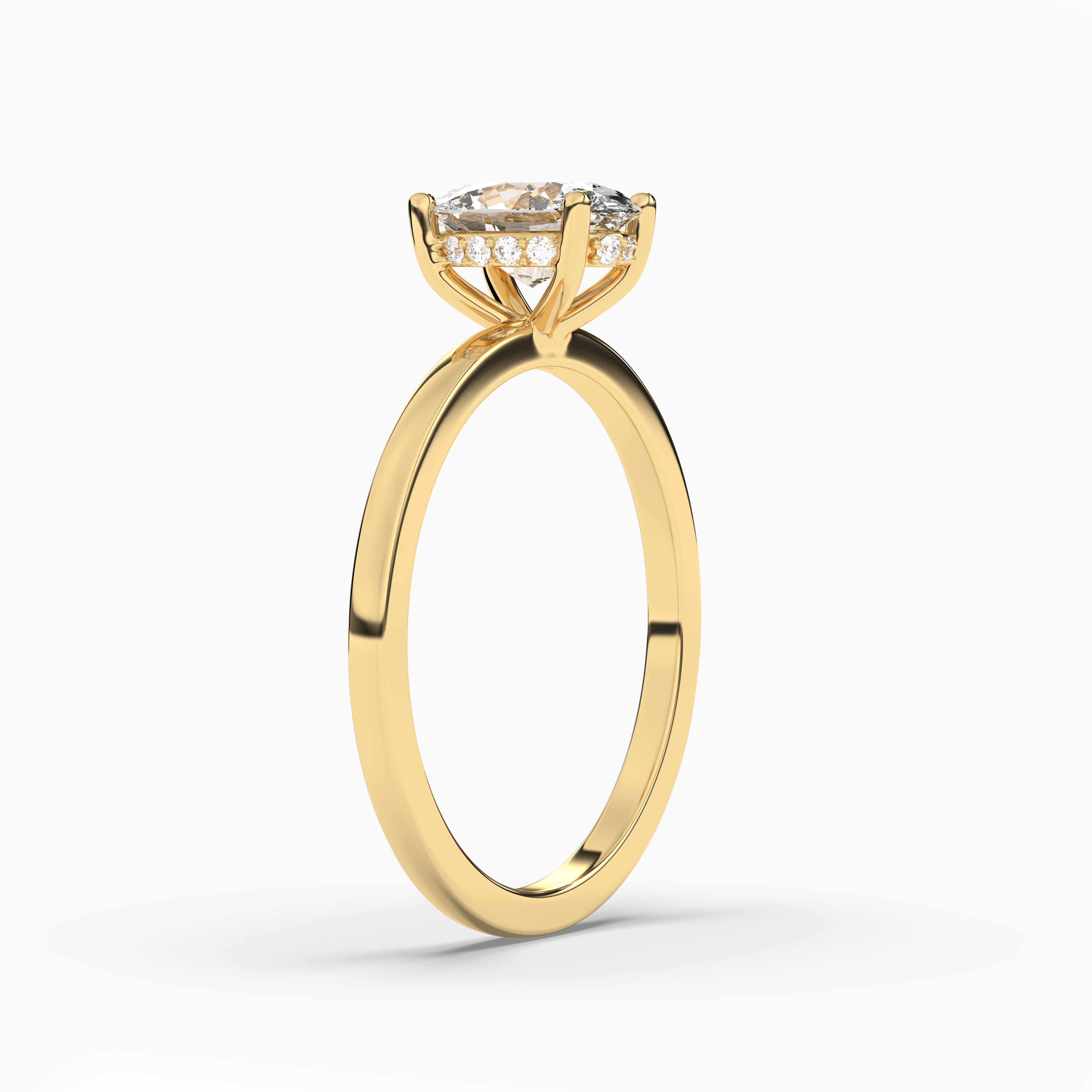oval diamond ring gold band