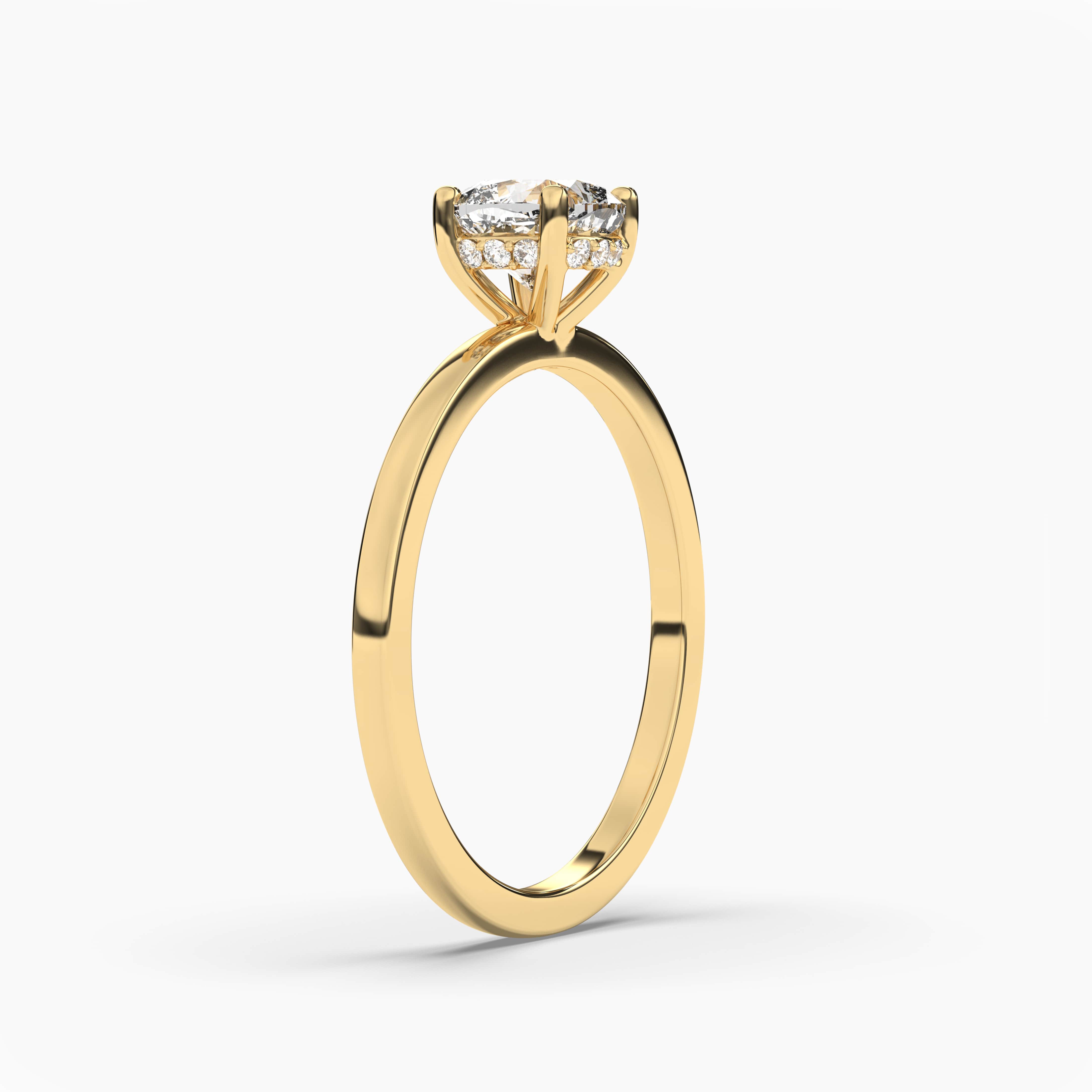 cushion cut diamond engagement ring with hidden halo