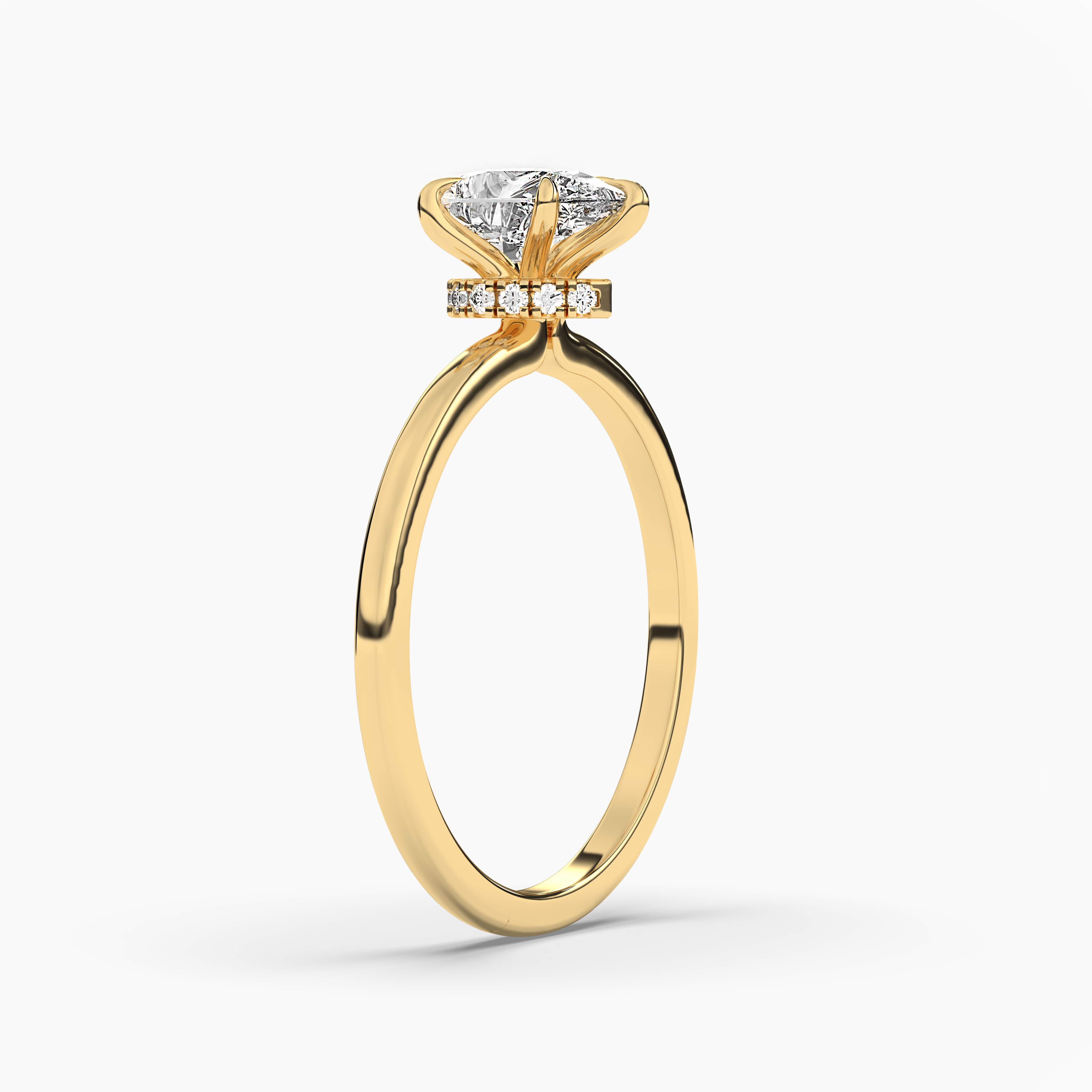 Yellow gold lab grown diamond ring 