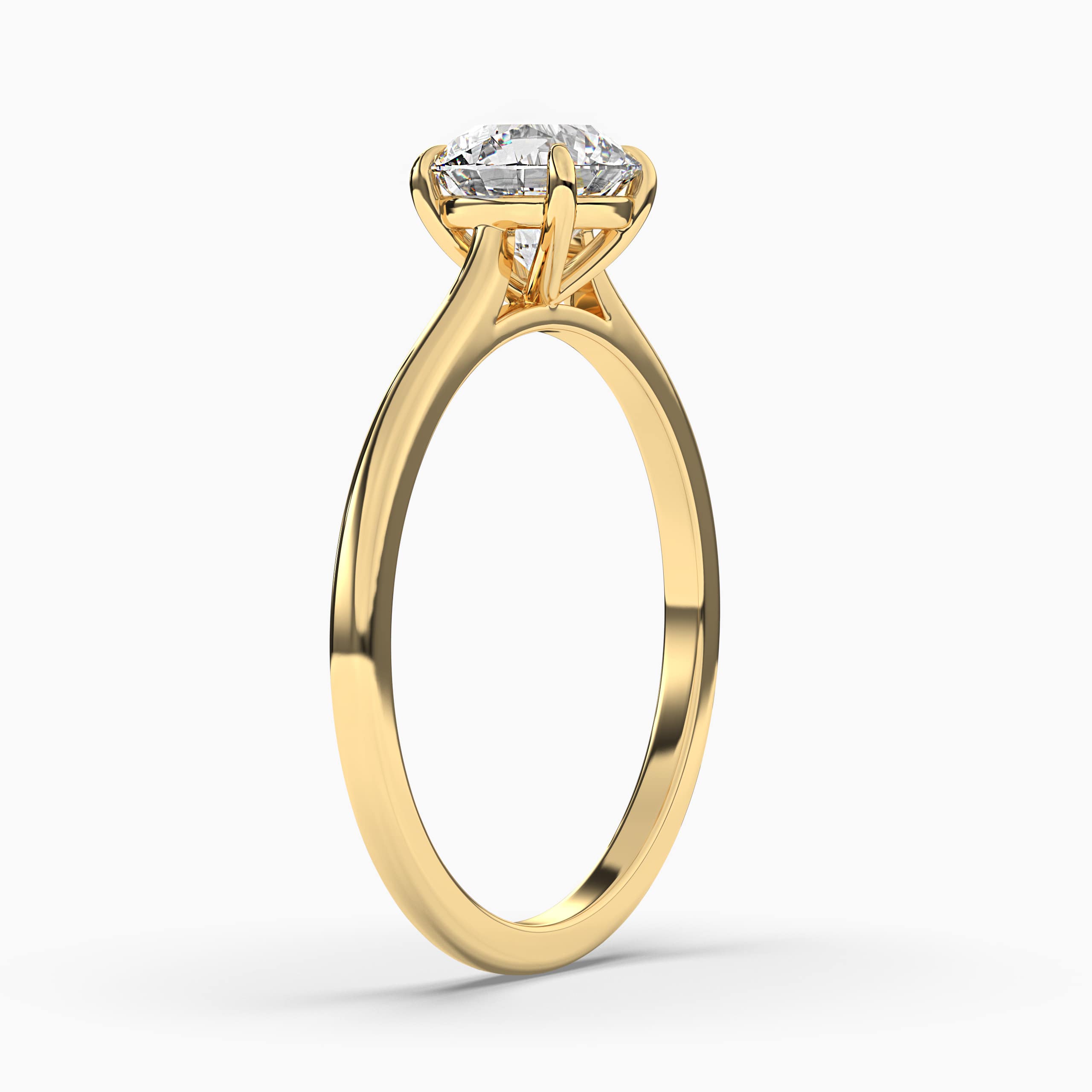 Yellow Gold Round Diamond Ring Diamond Ring Yellow Gold