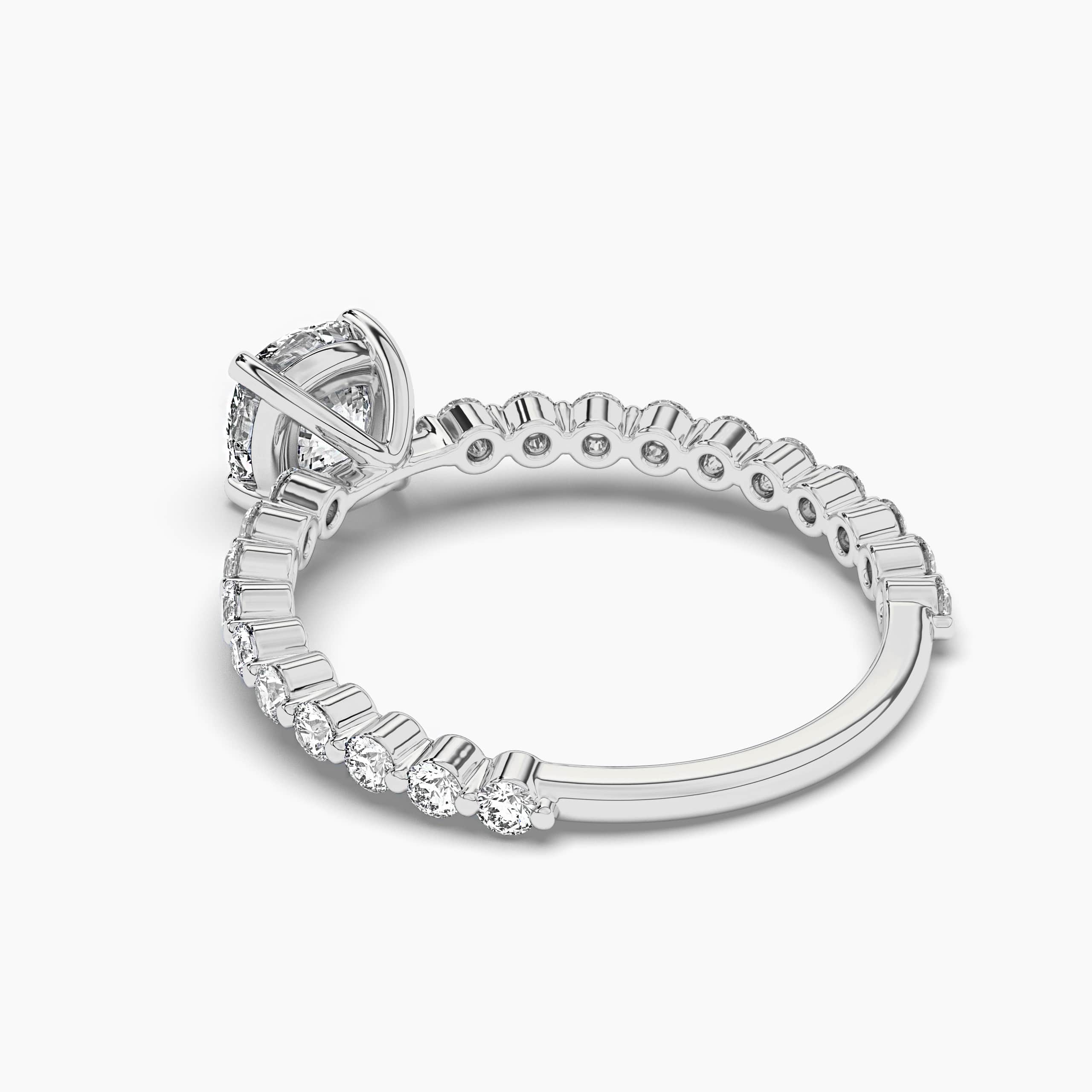 Cushion Cut Diamond Pave Engagement Ring