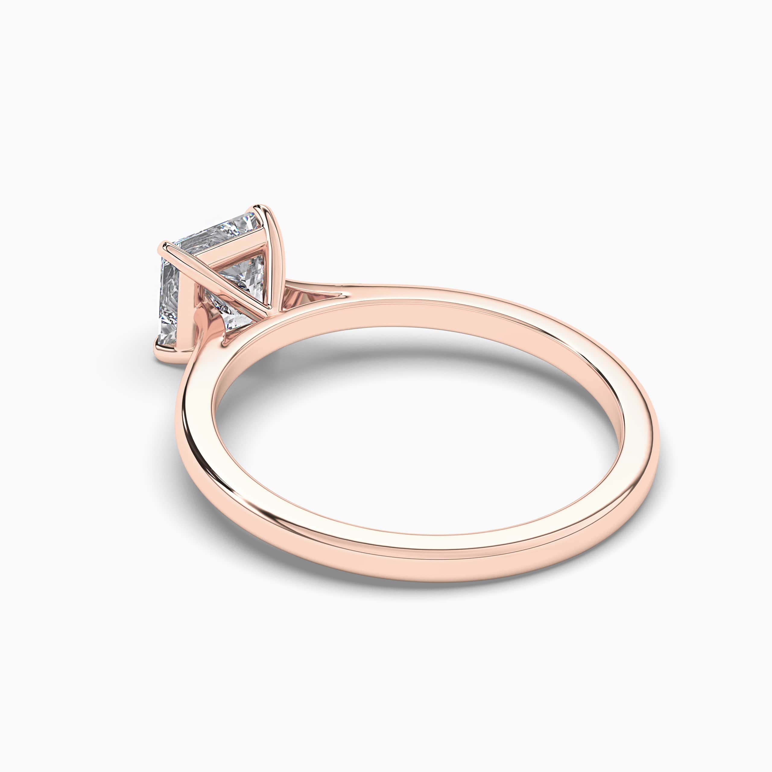 Princess  Solitaire Engagement Ring Rose Gold For Woman