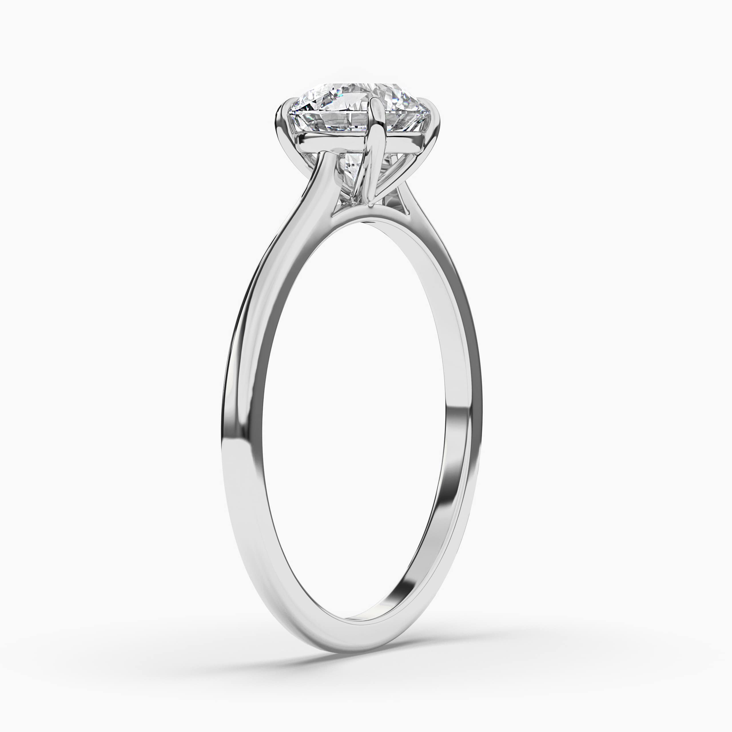  white gold round diamond solitaire engagement ring