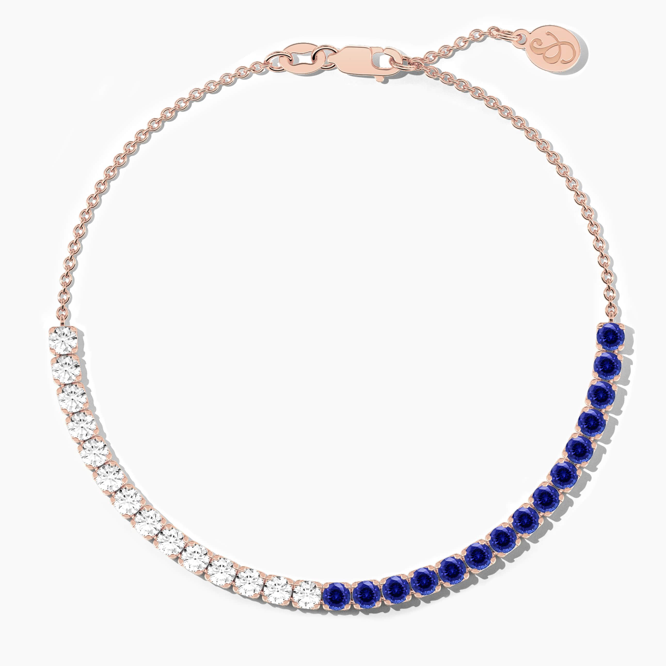 diamond bracelet with blue stone