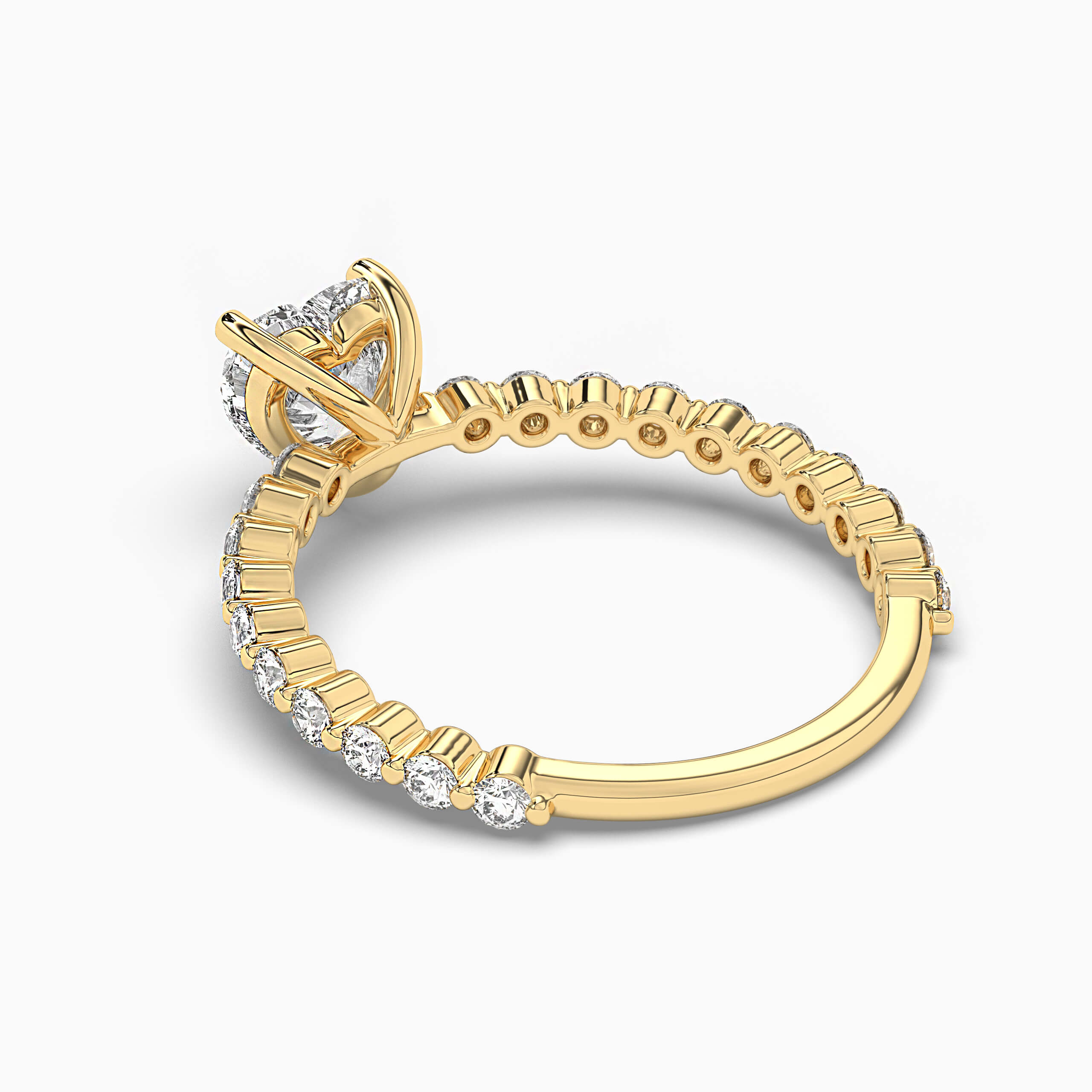 Heart-shaped Diamond Engagement Ring Yellow Gold