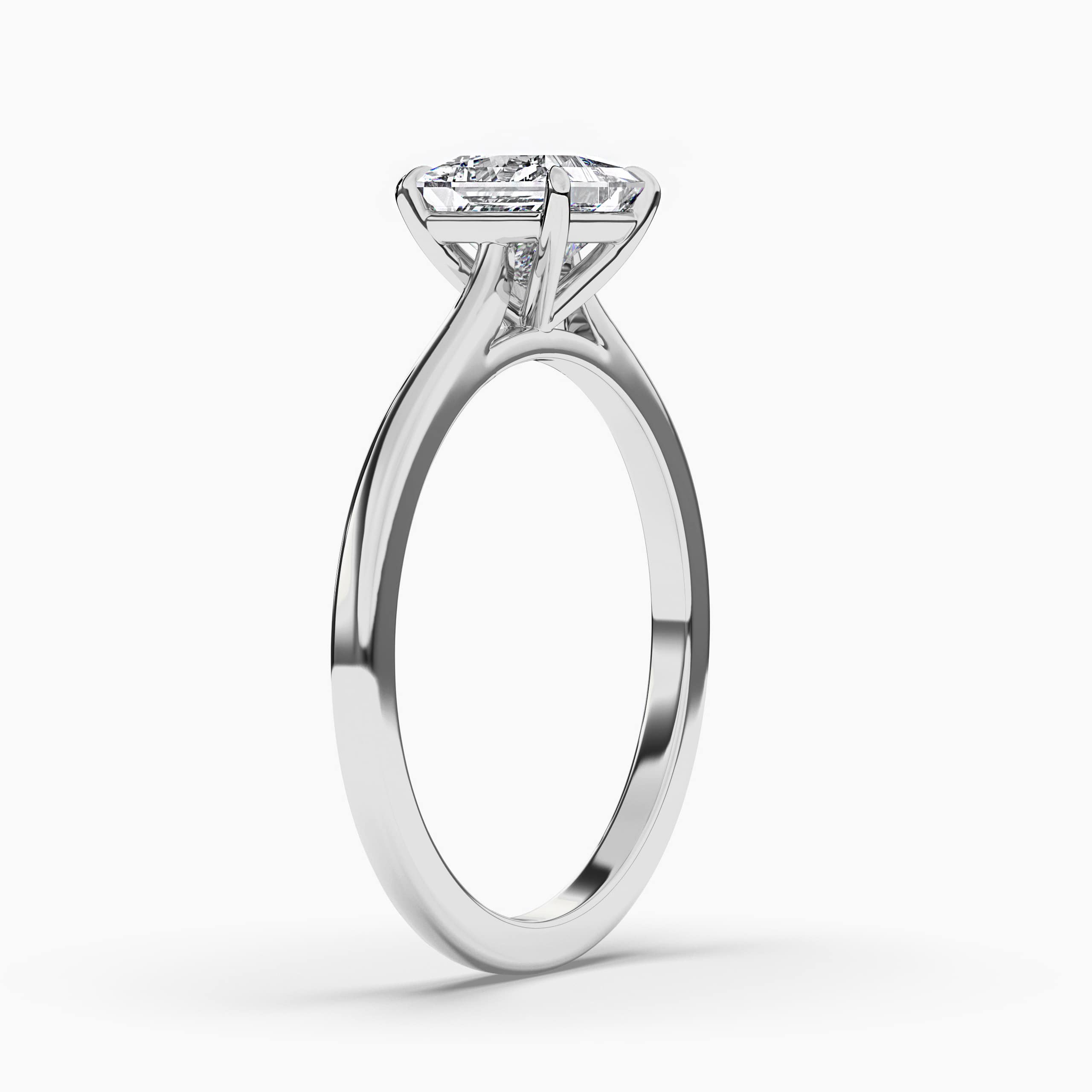Princess Cut Solitaire Diamond White Gold Engagement Ring