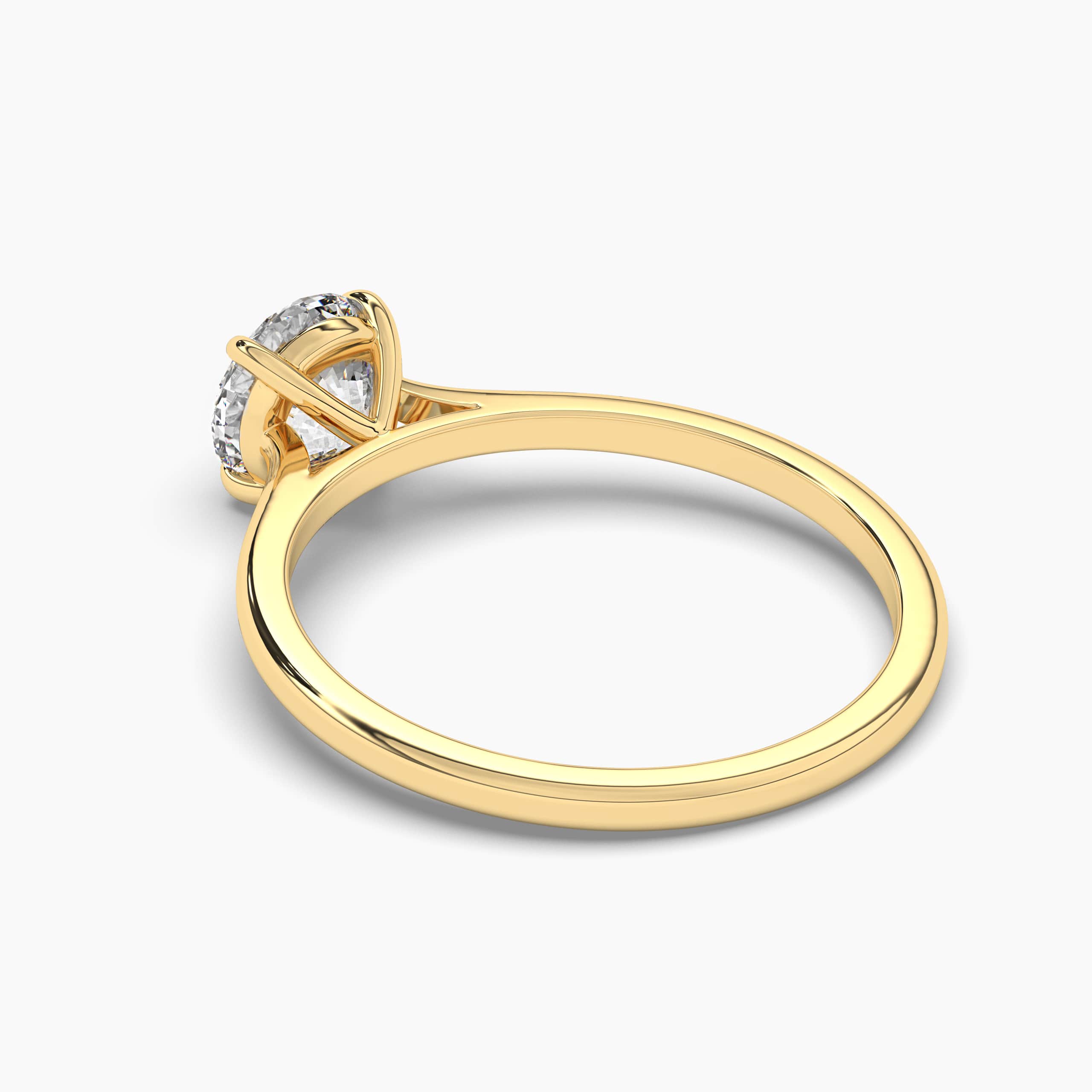 Round Diamond Women Ring In Yellow Gold For Woman