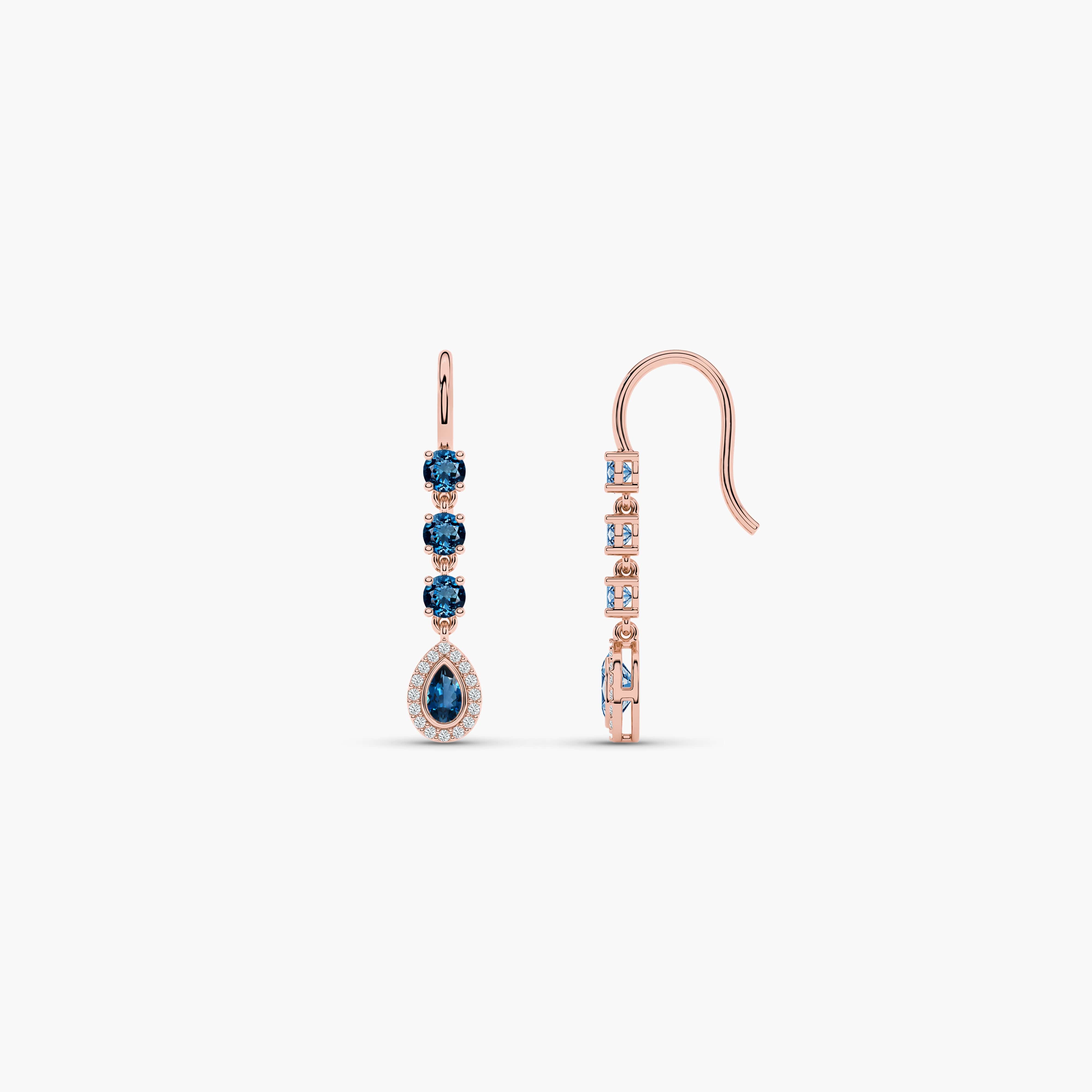 blue topaz and gold earrings​