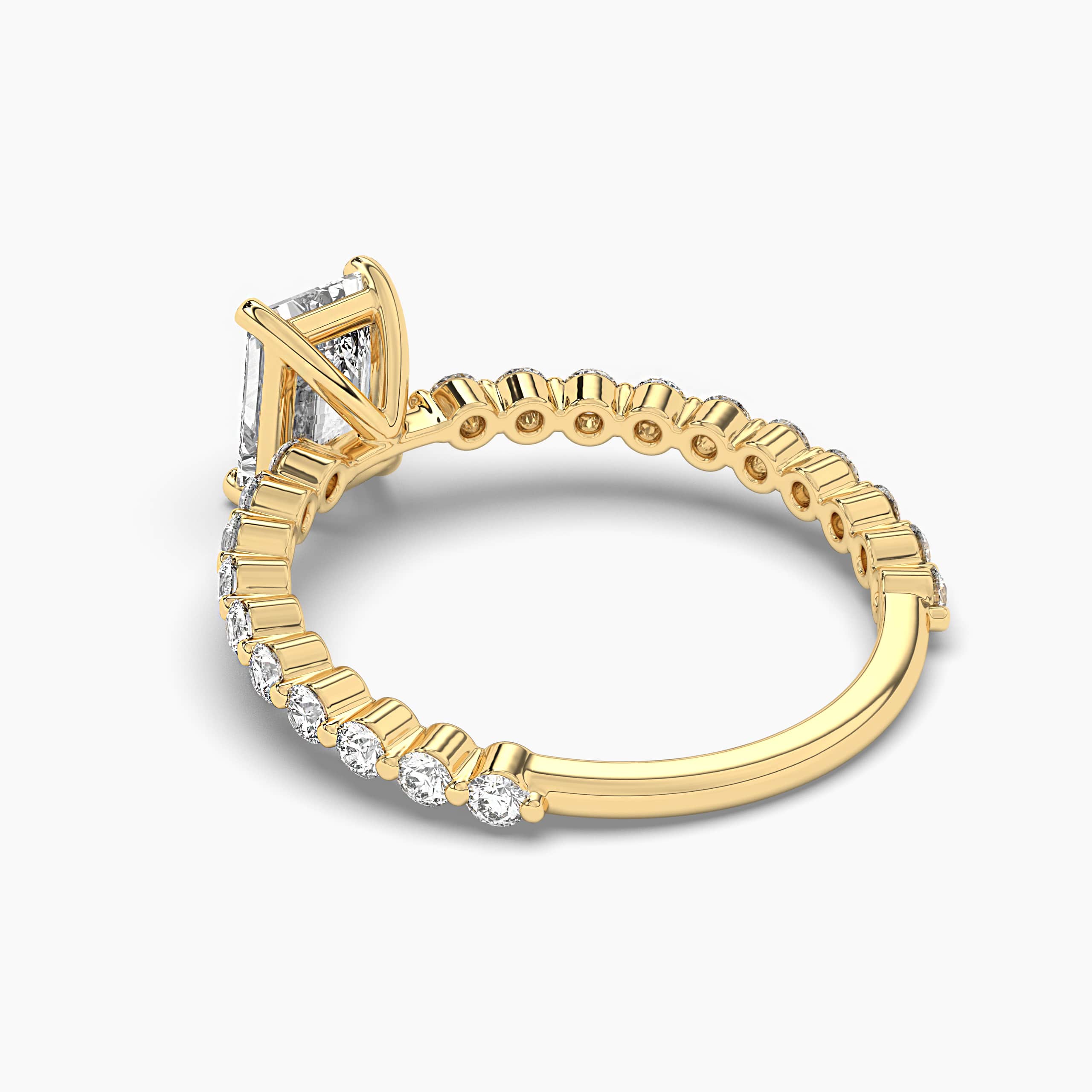 Radiant Diamond Ladies Engagement Ring with in Yellow Gold