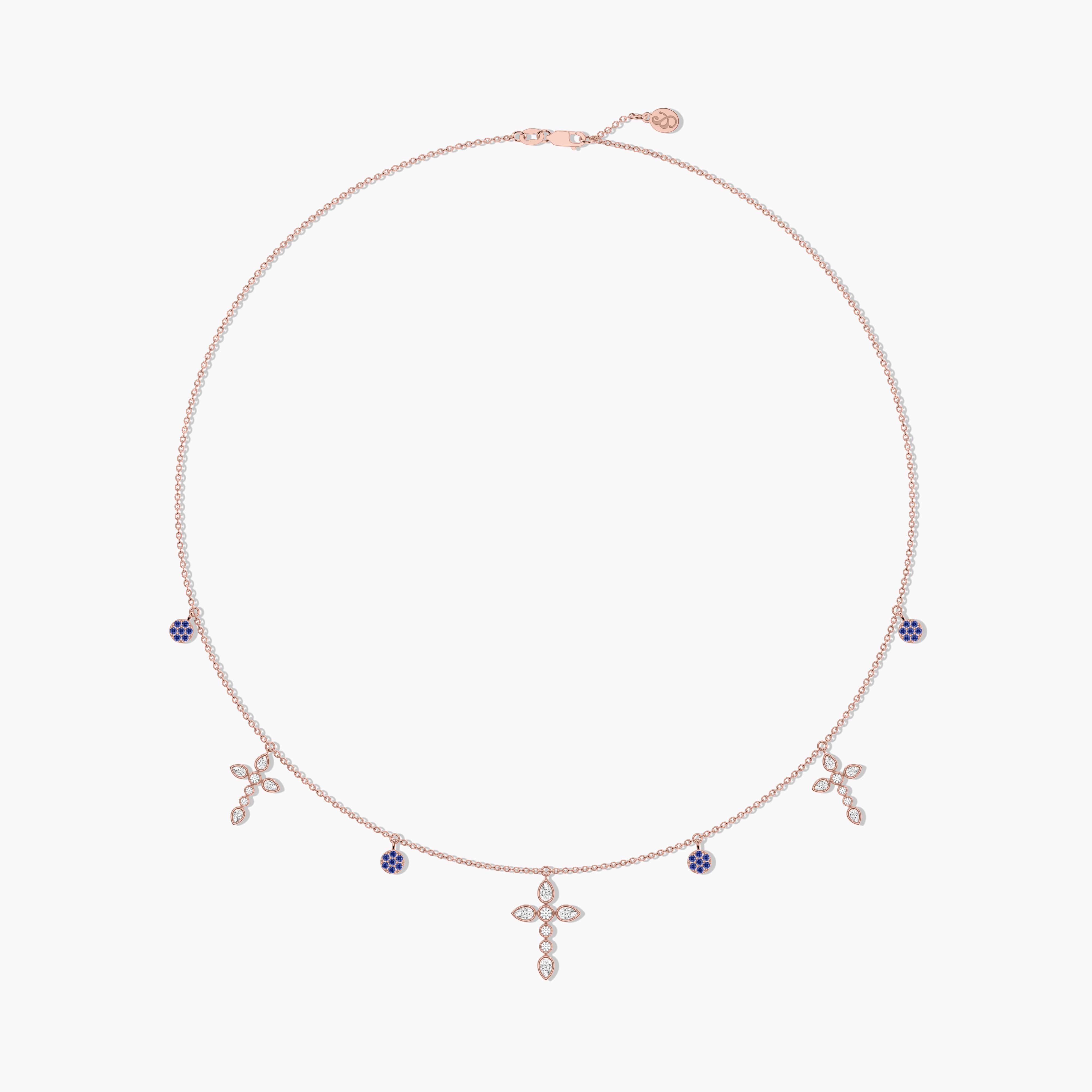 cross necklace sapphire