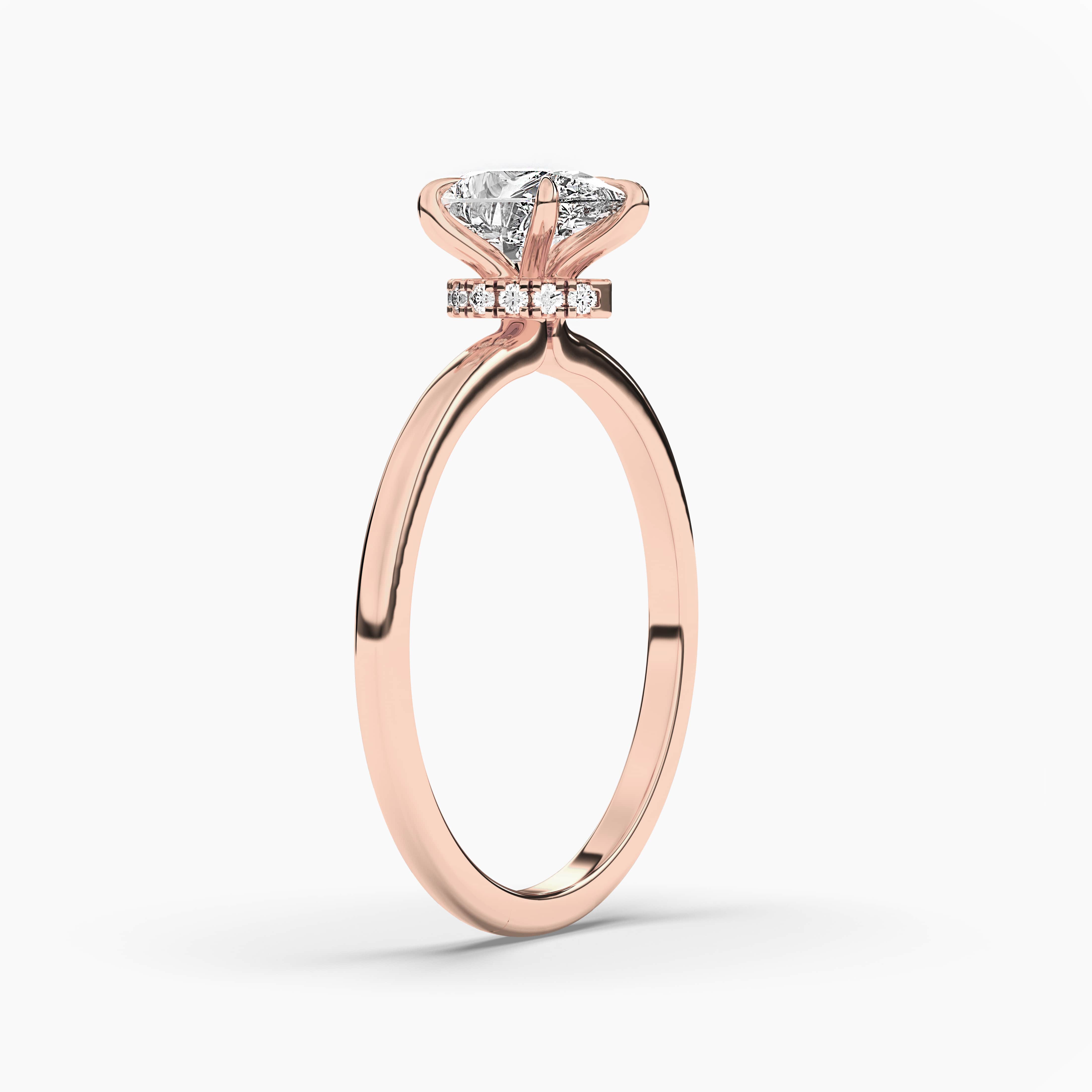 rose gold diamond engagement ring 