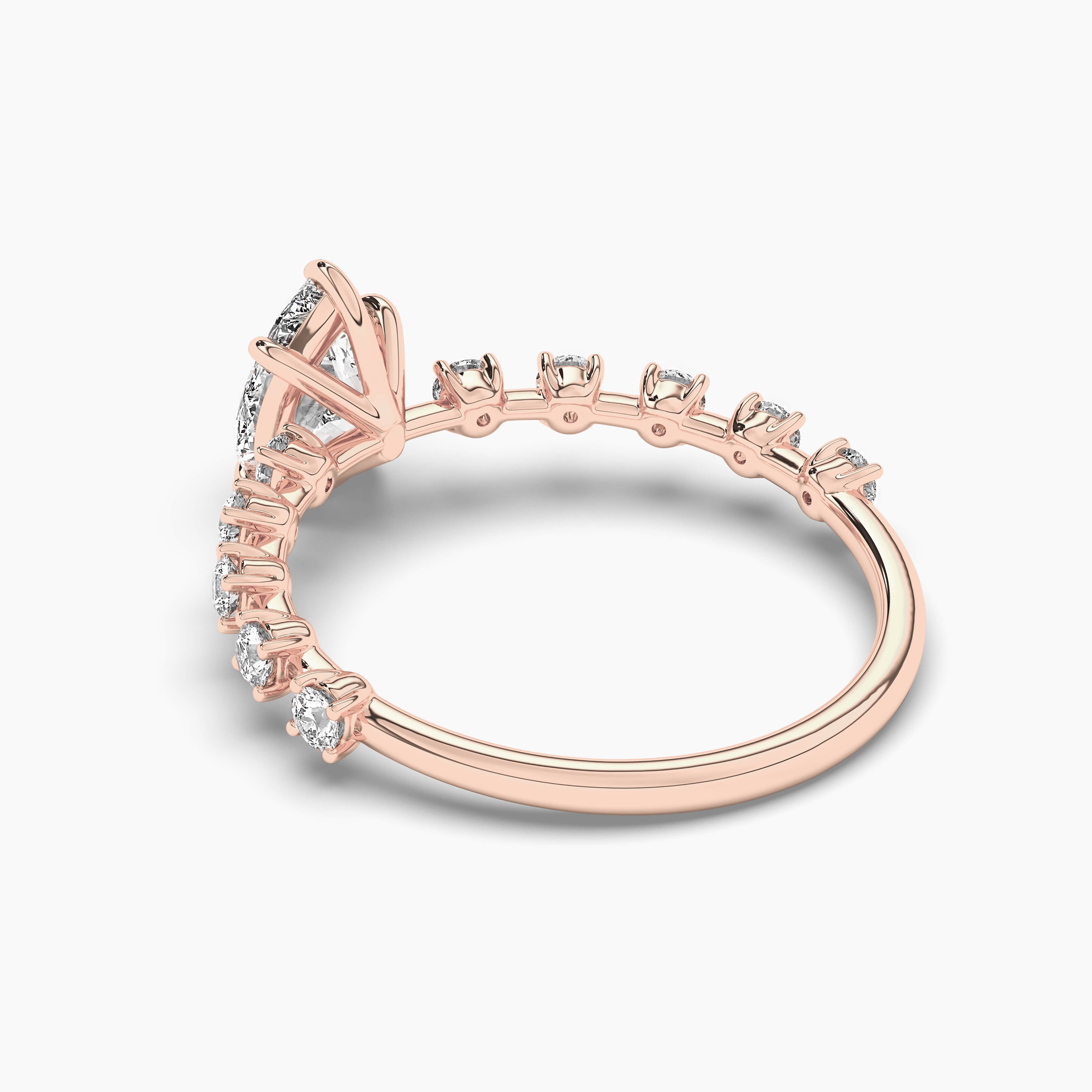 Blue Sapphire Diamond Engagement Ring -Rose Gold
