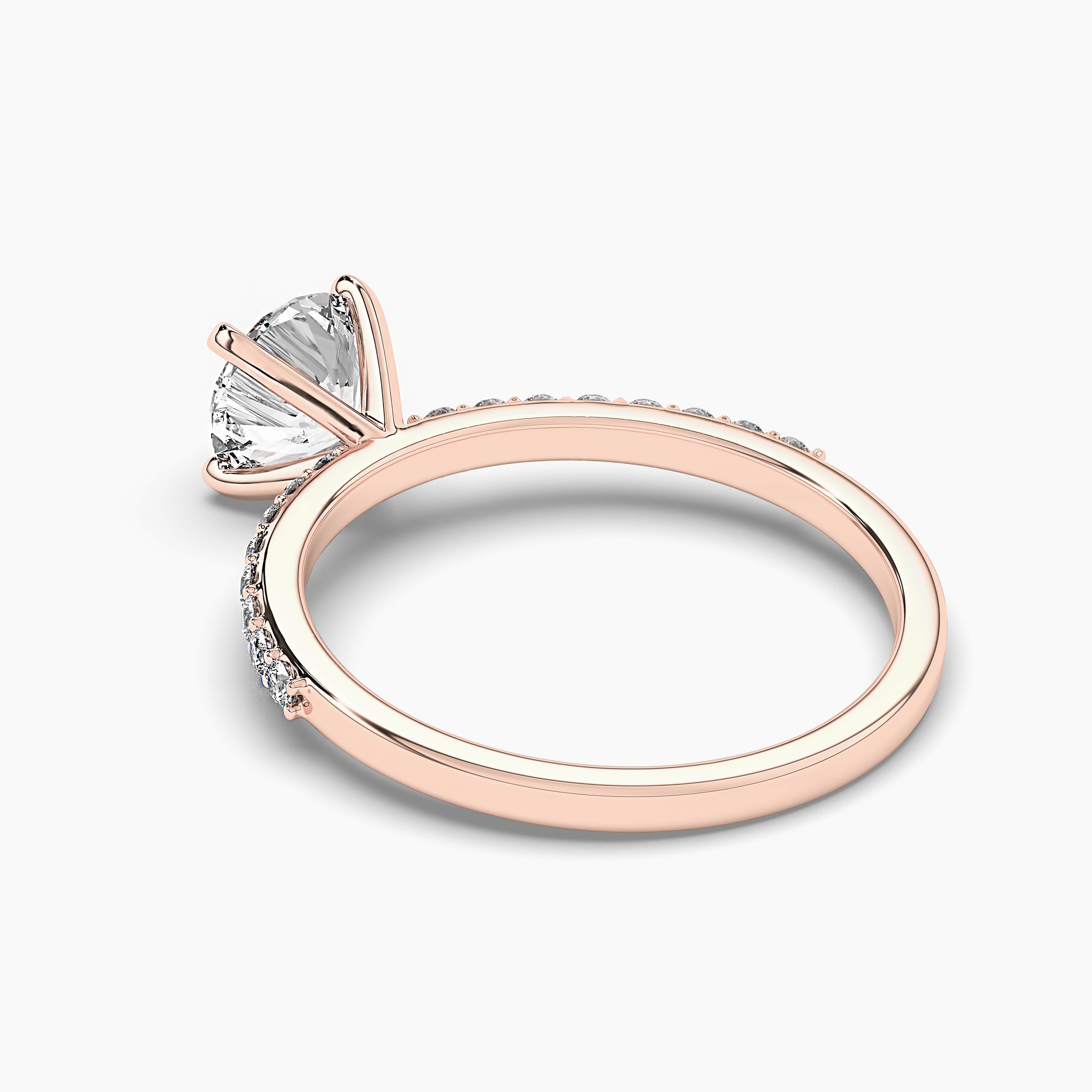 Rose Gold Round Diamond Engagement Ring