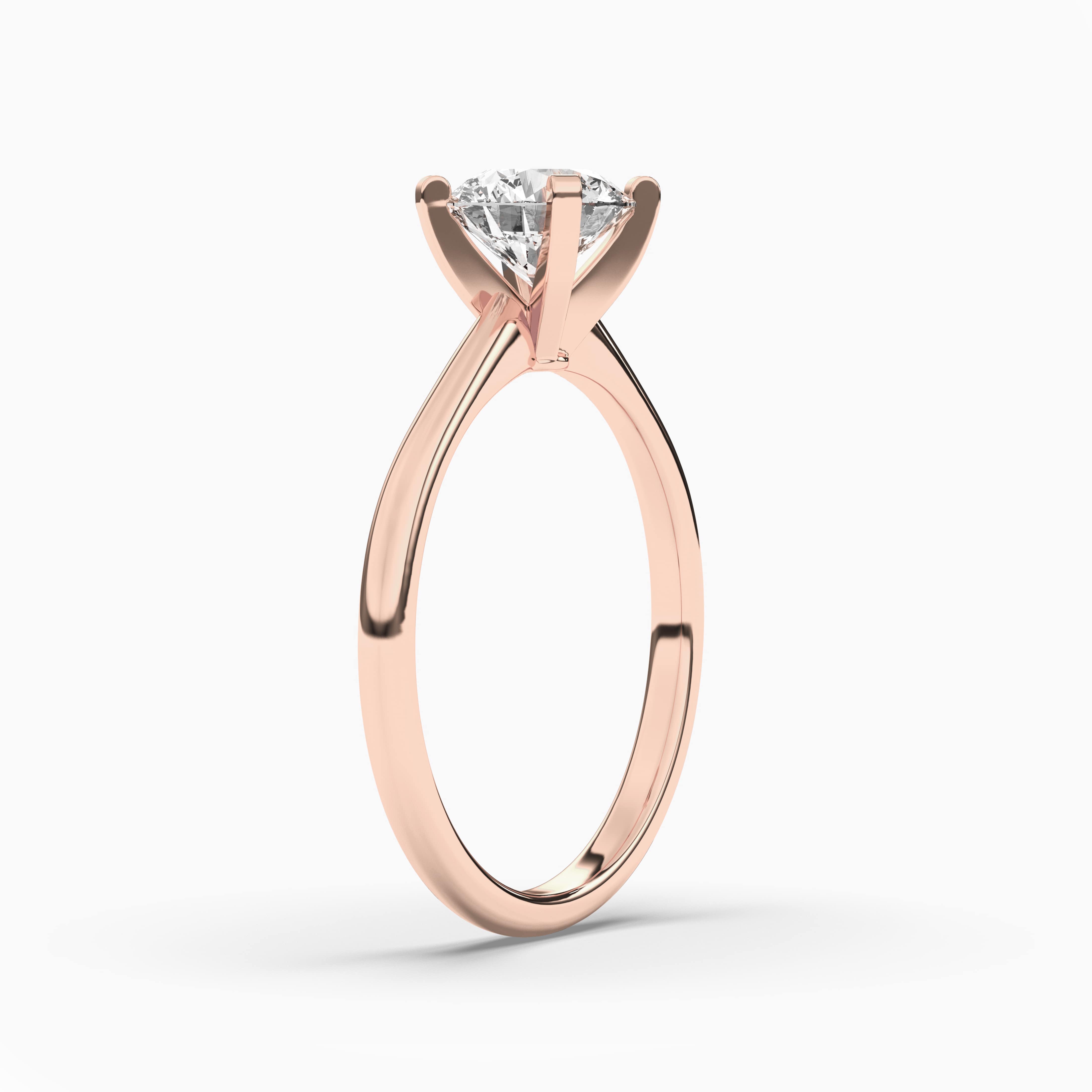 Diamond Engagement Ring Round-cut Rose Gold