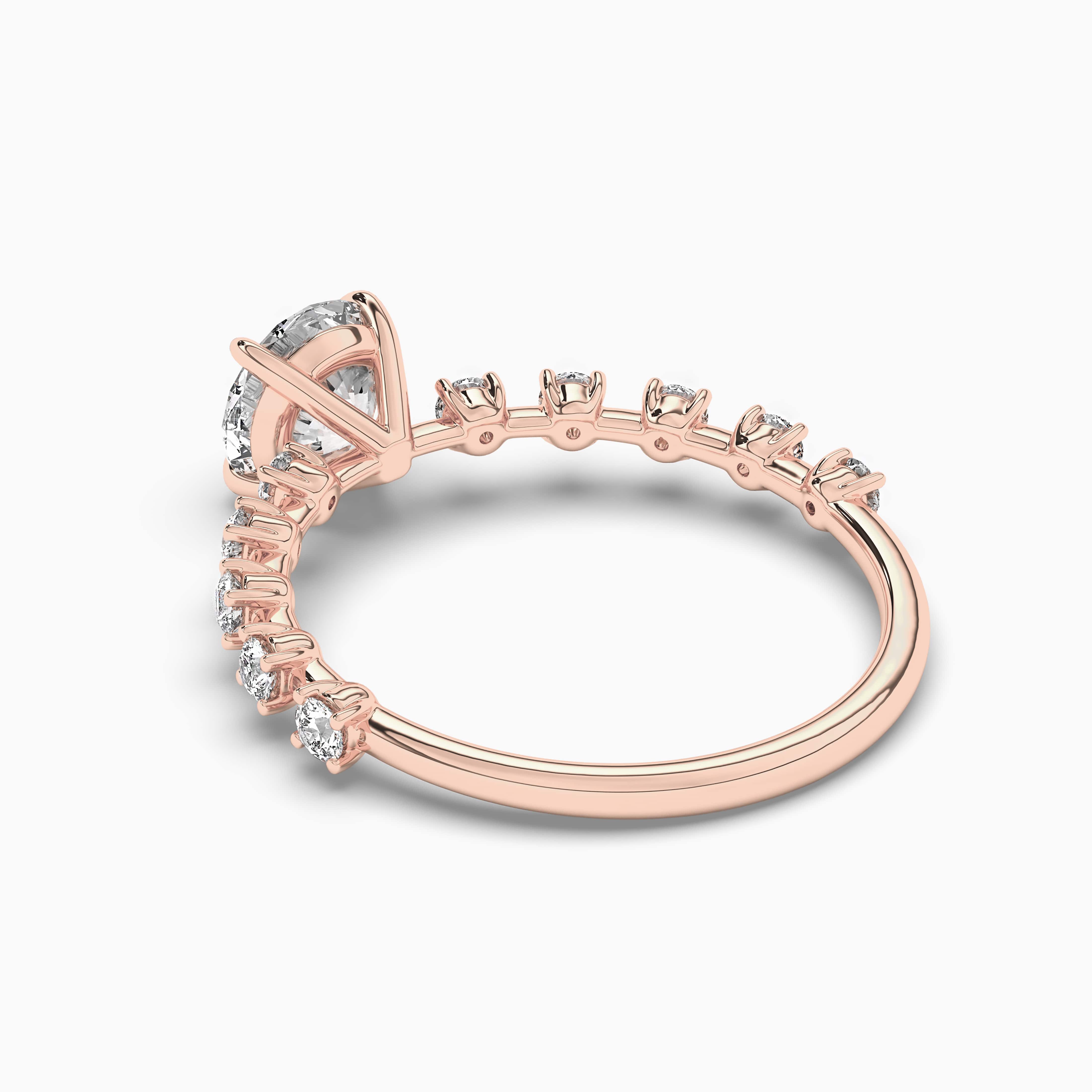 Rose Gold Round Ruby Simple  Engagement Ring