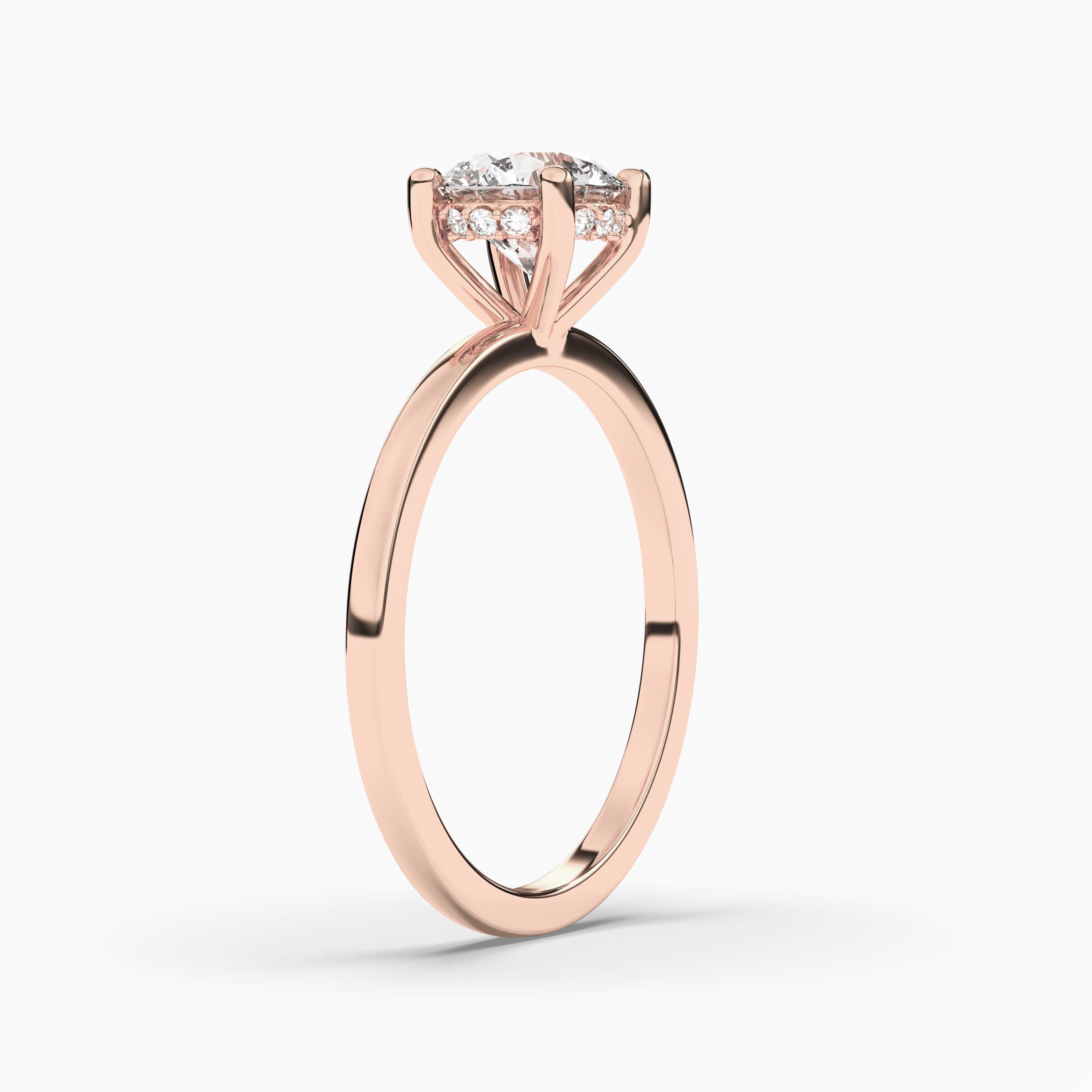 rose gold engagement ring hidden halo