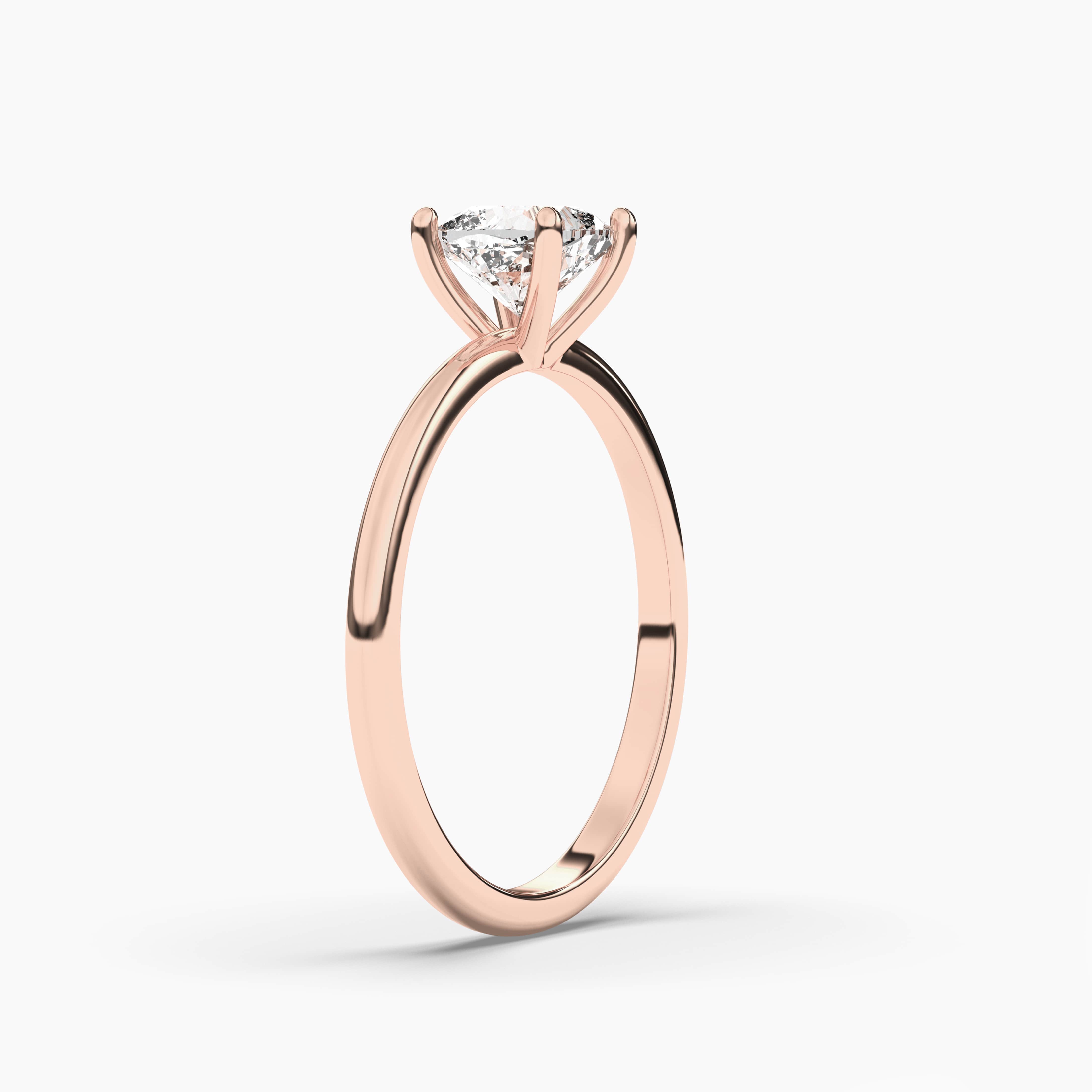 Solitaire Ring in Rose Gold  Forever for Engagement Wedding