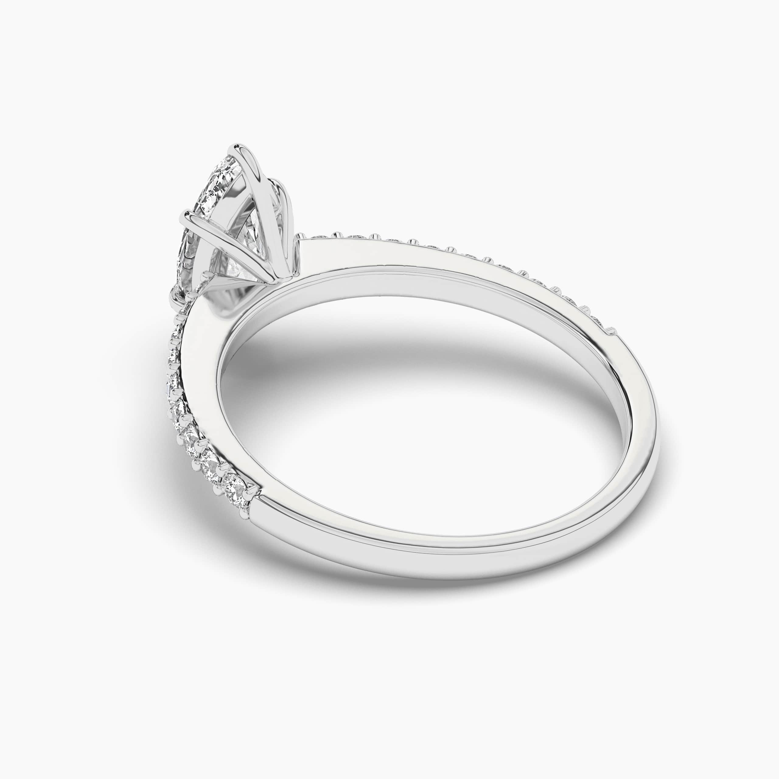 side stones engagement ring in white gold 