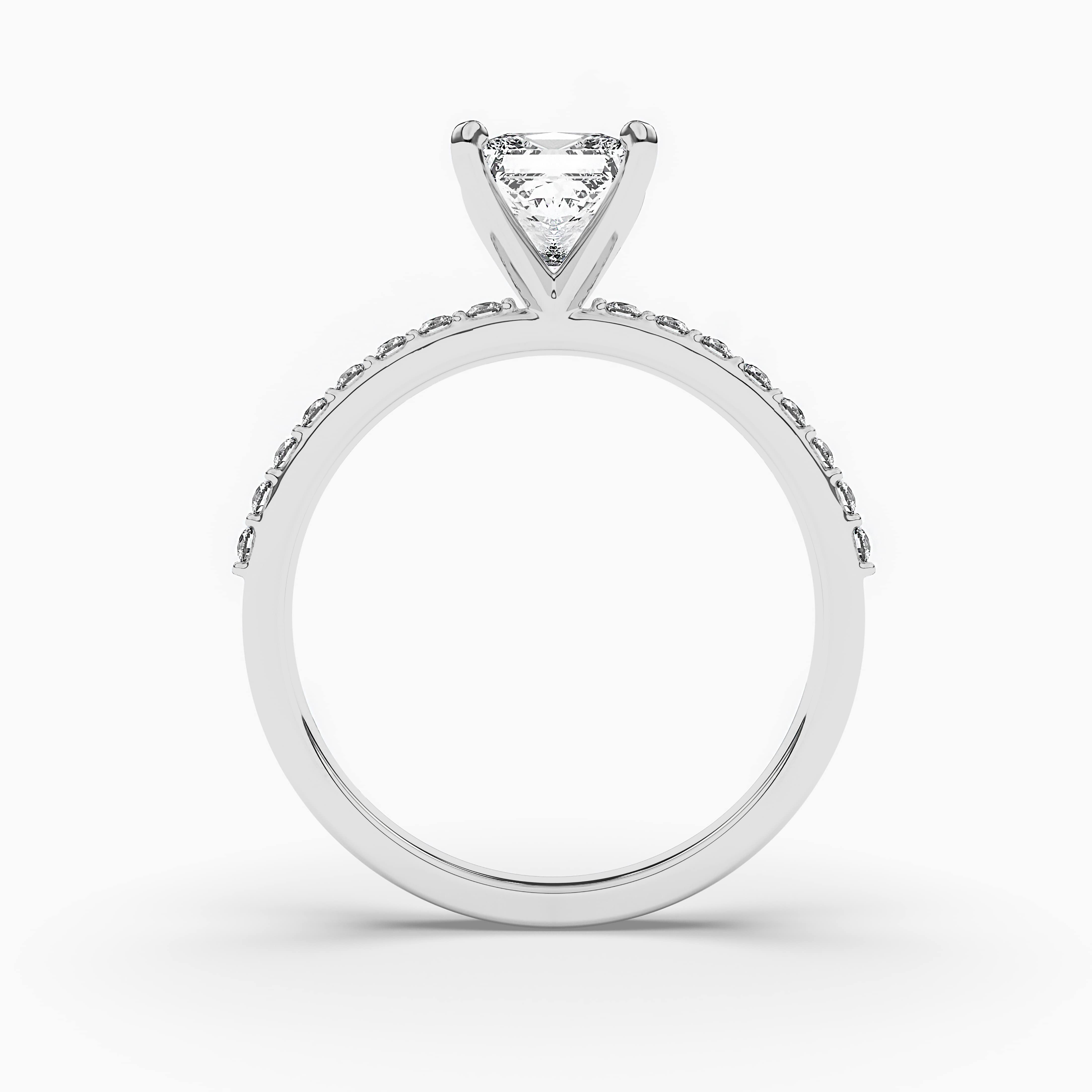 White Gold  Princess Diamond Solitaire Ring