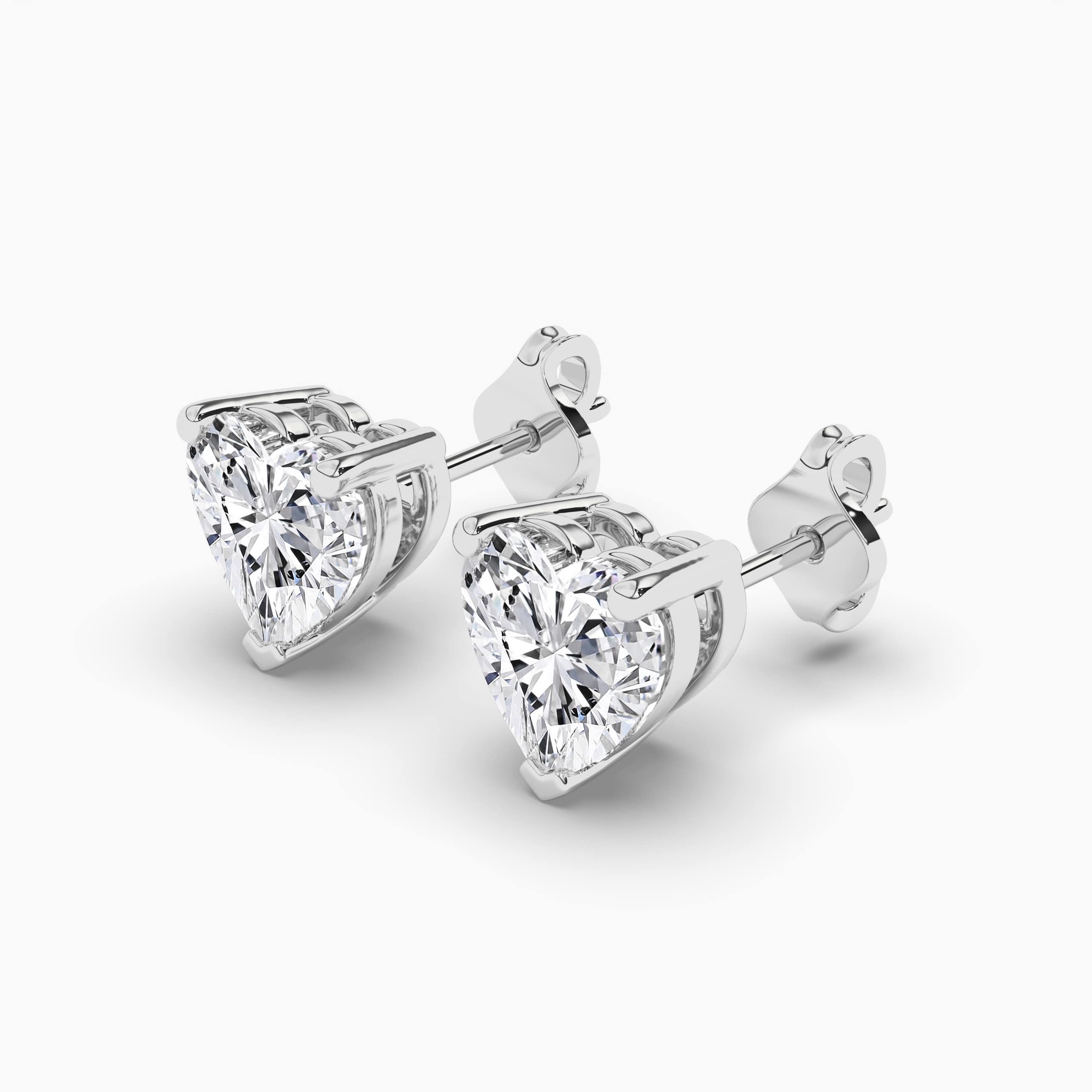 1.50 carat Heart Cut Moissanite Stud Earrings