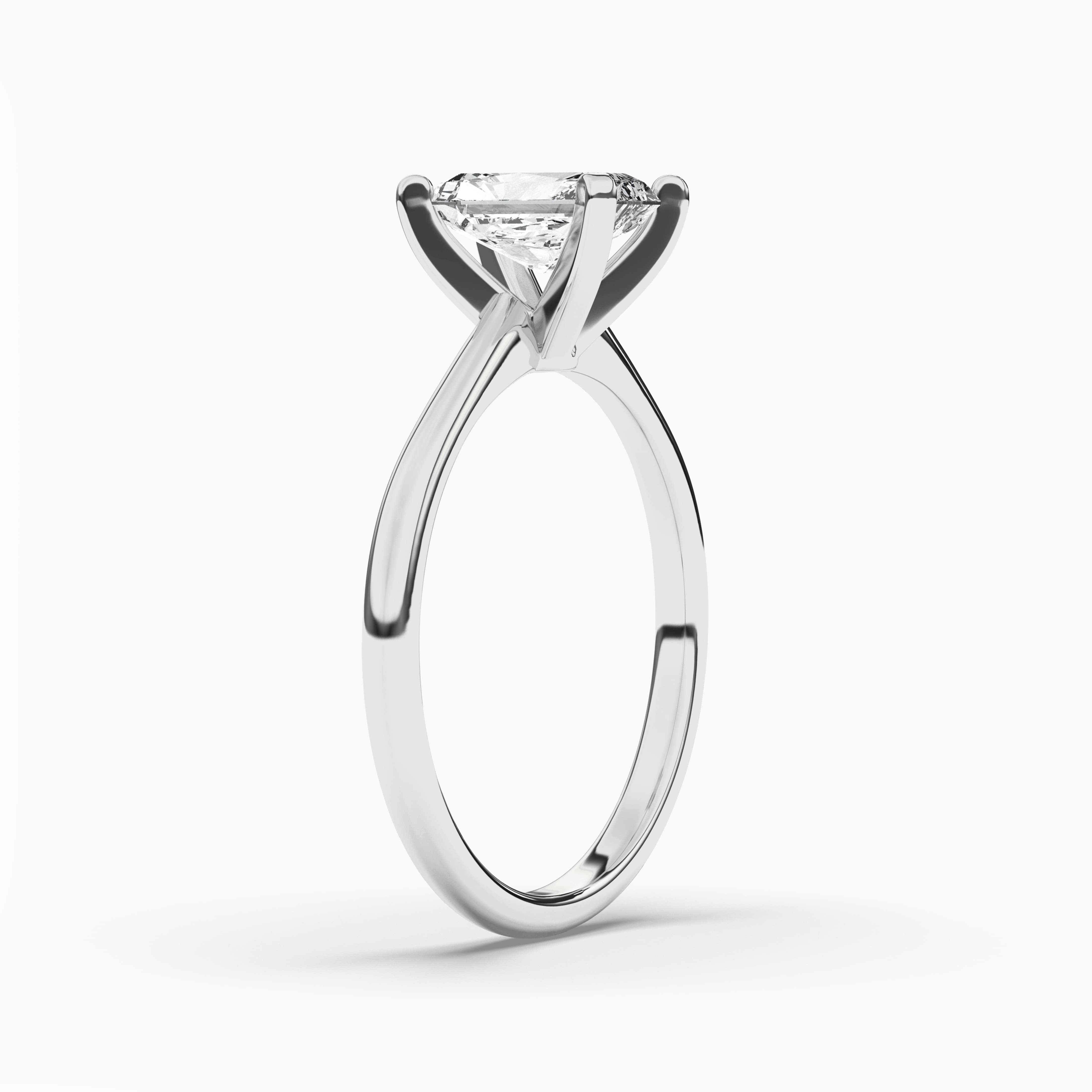 Radiant Cut Diamond Engagement Ring Setting in White Gold