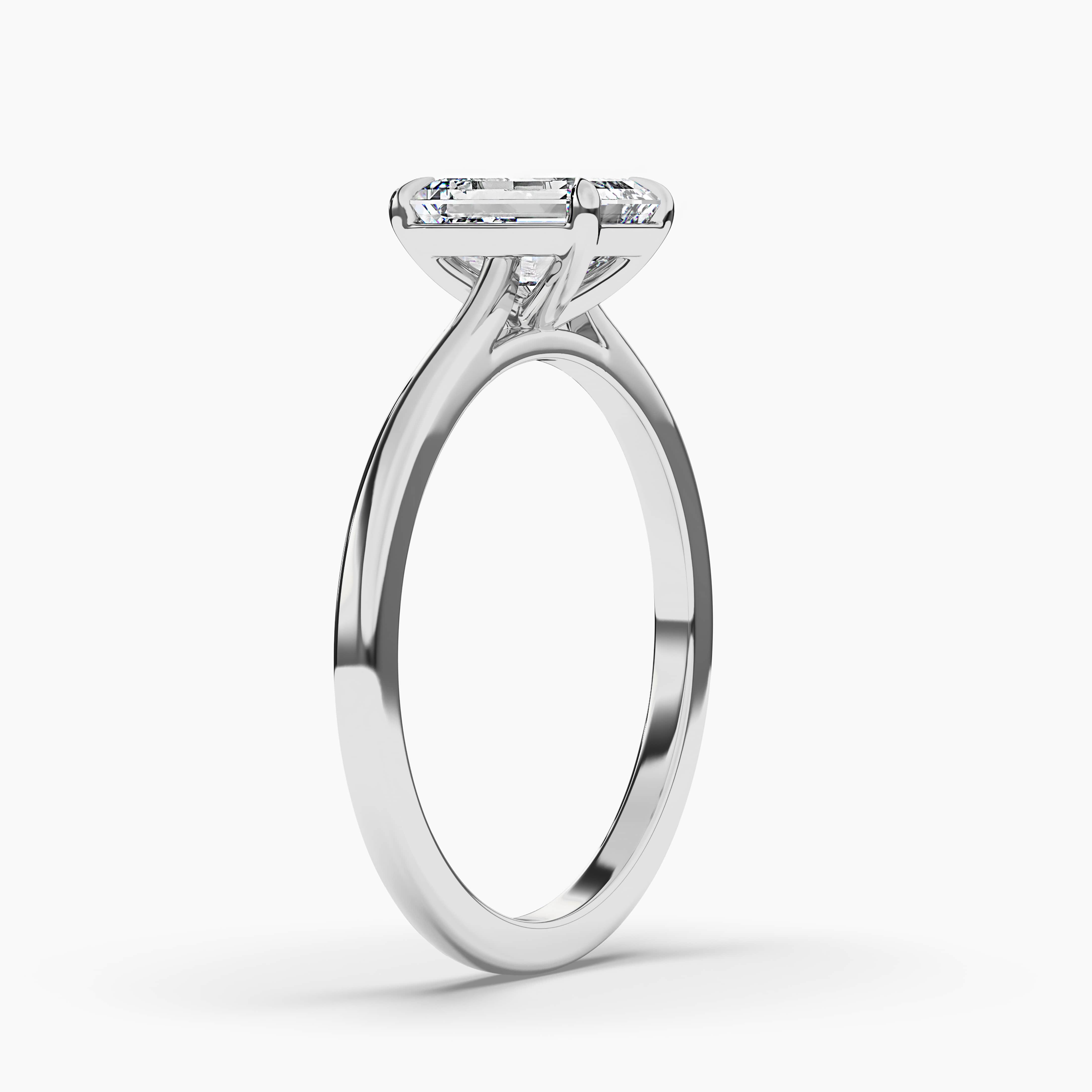 Emerald-Cut Lab-Created Diamond Solitaire Engagement Ring