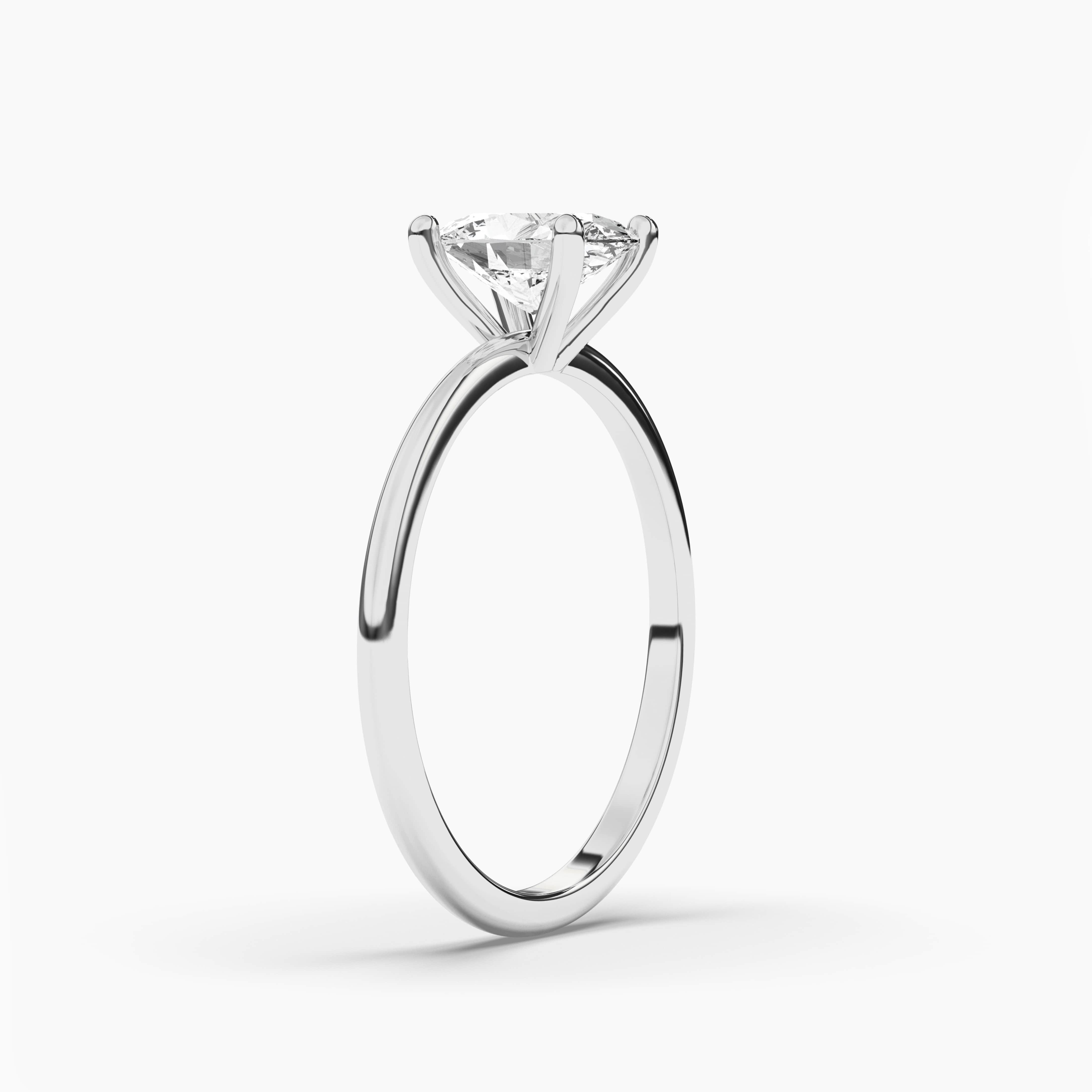 Certified Diamond Solitaire Ring Oval White Gold
