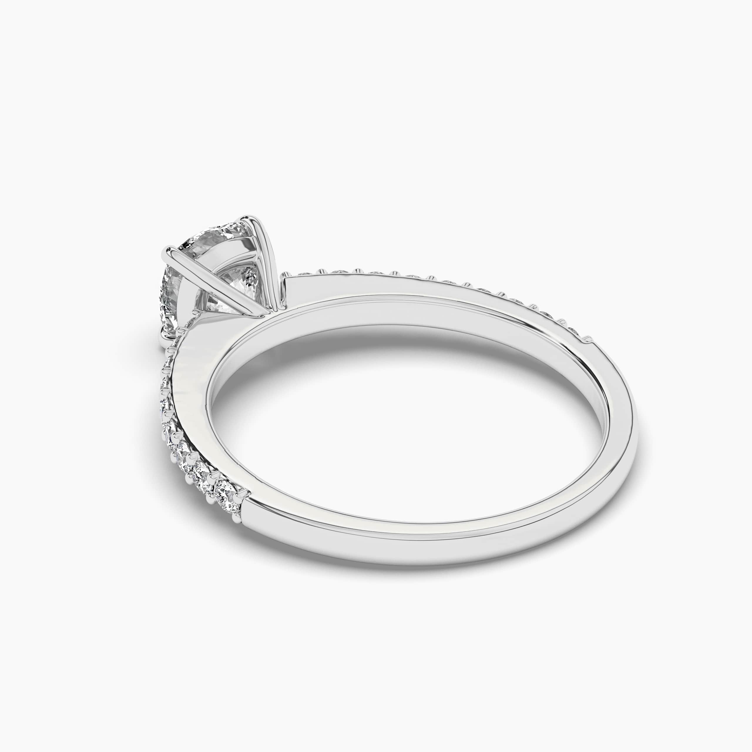 Cushion Lab Grown Diamond Side Accents Engagement Ring