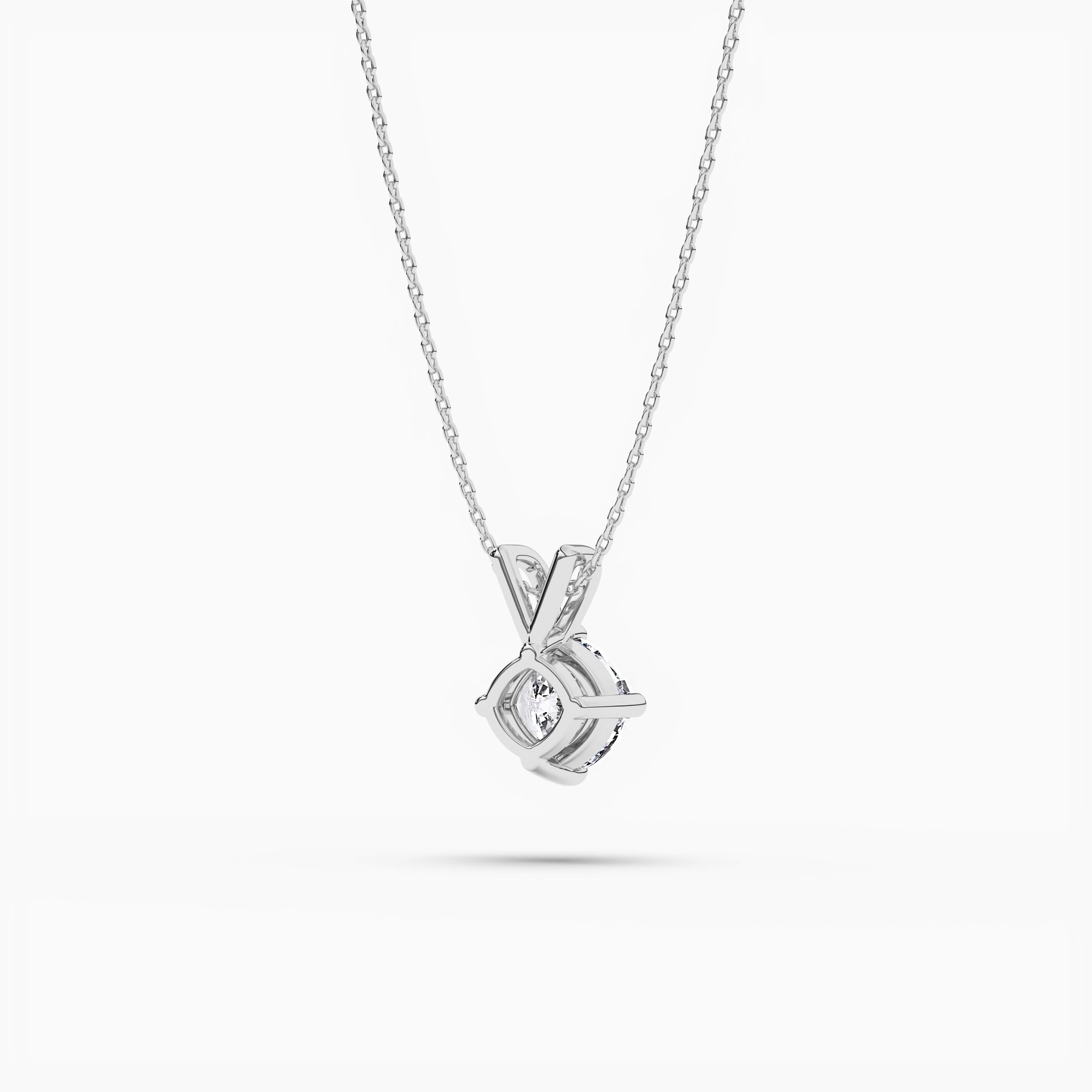 Cushion Cut and Diamond Pendant in White Gold
