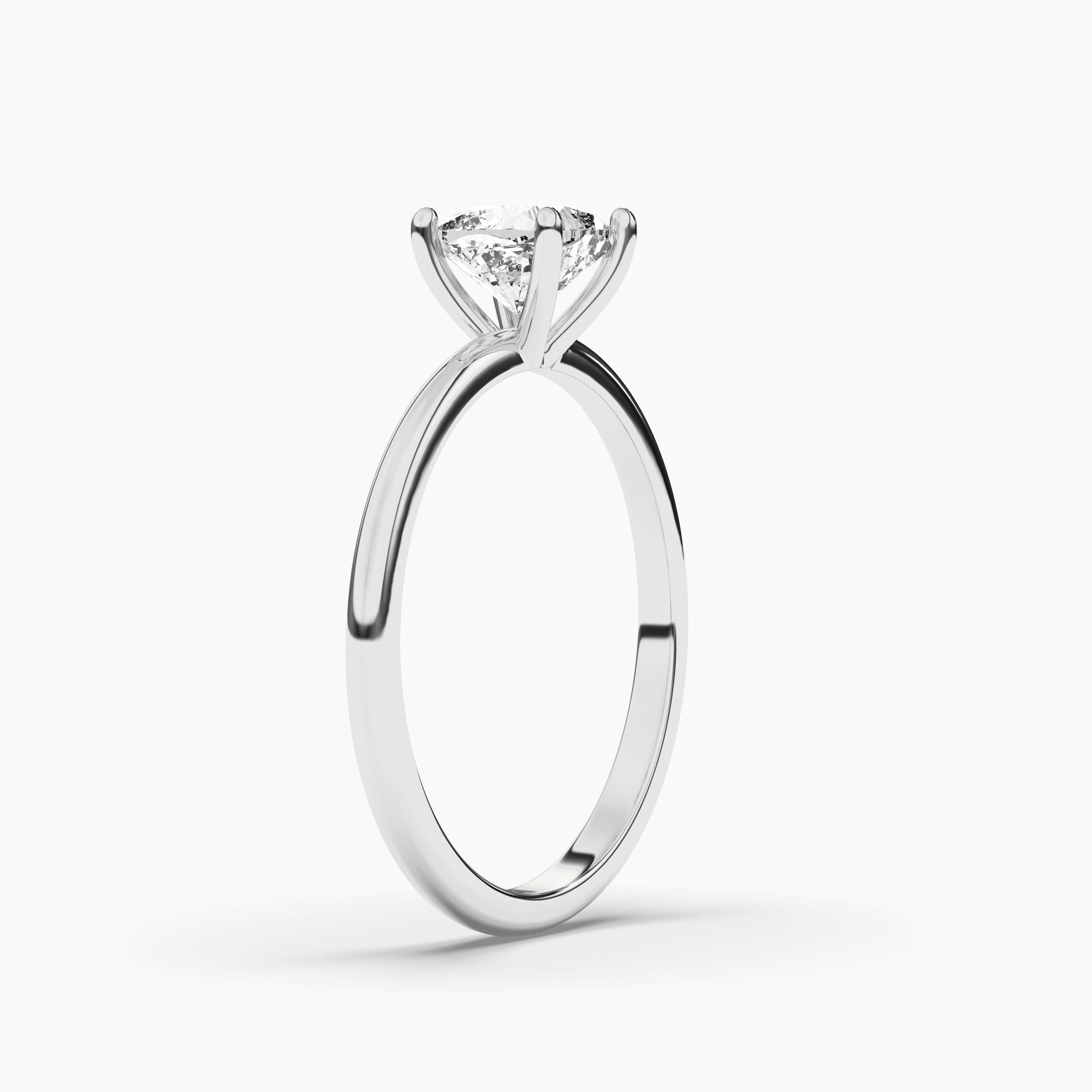 Cushion Forever One Moissanite Four Solitaire Engagement Ring in White Gold