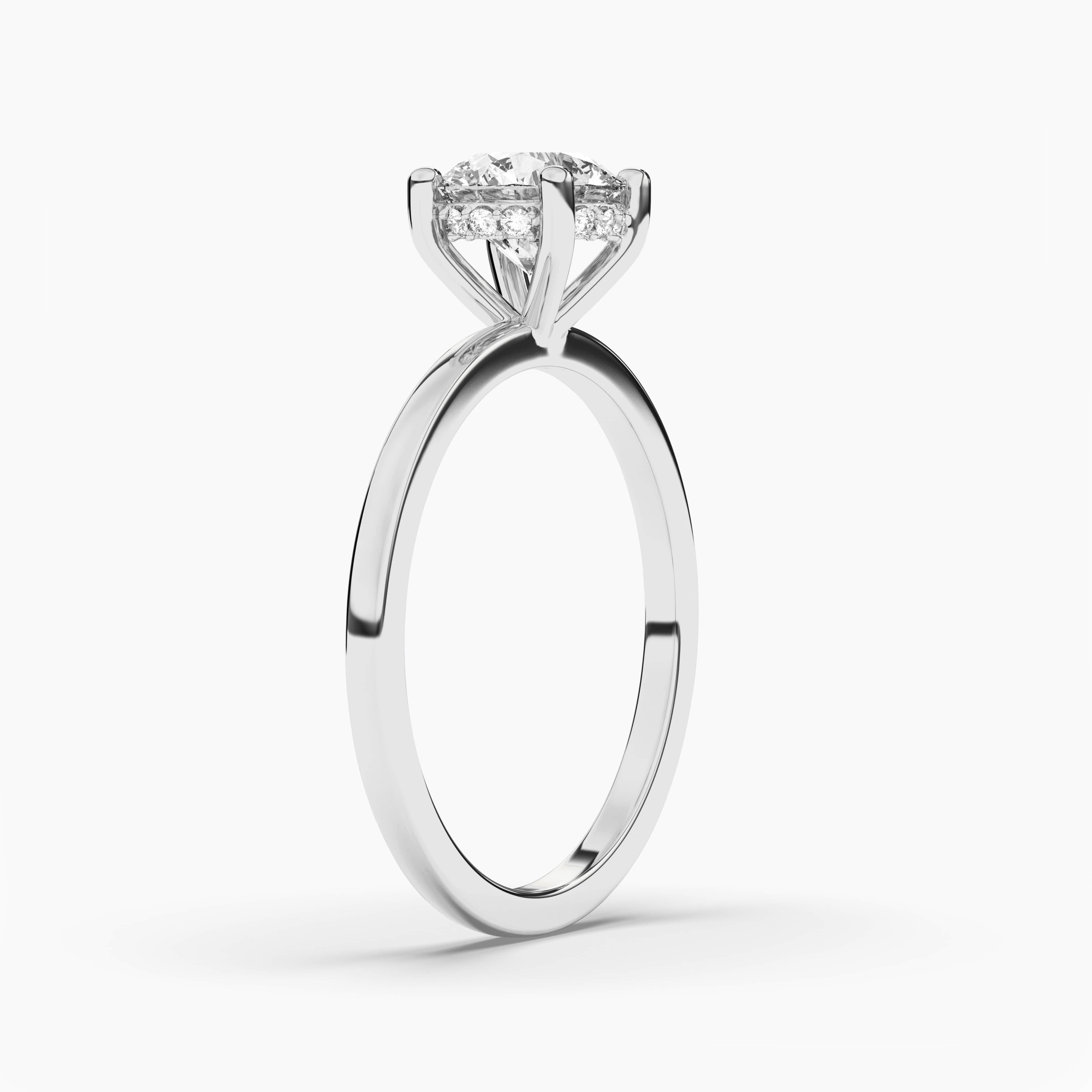Hidden Halo round halo engagement rings