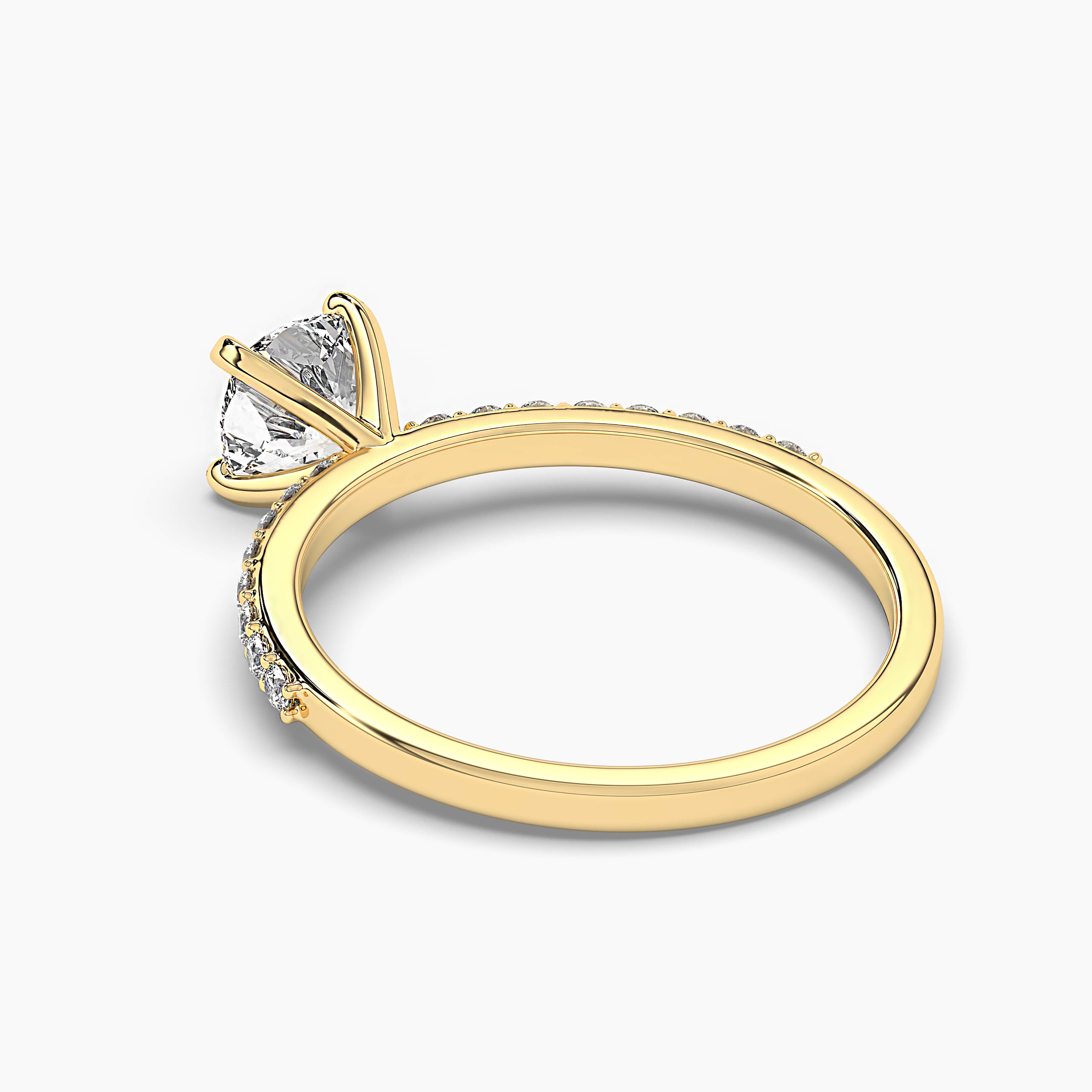 Cushion Cut Diamond Engagement Ring in Yellow Gold