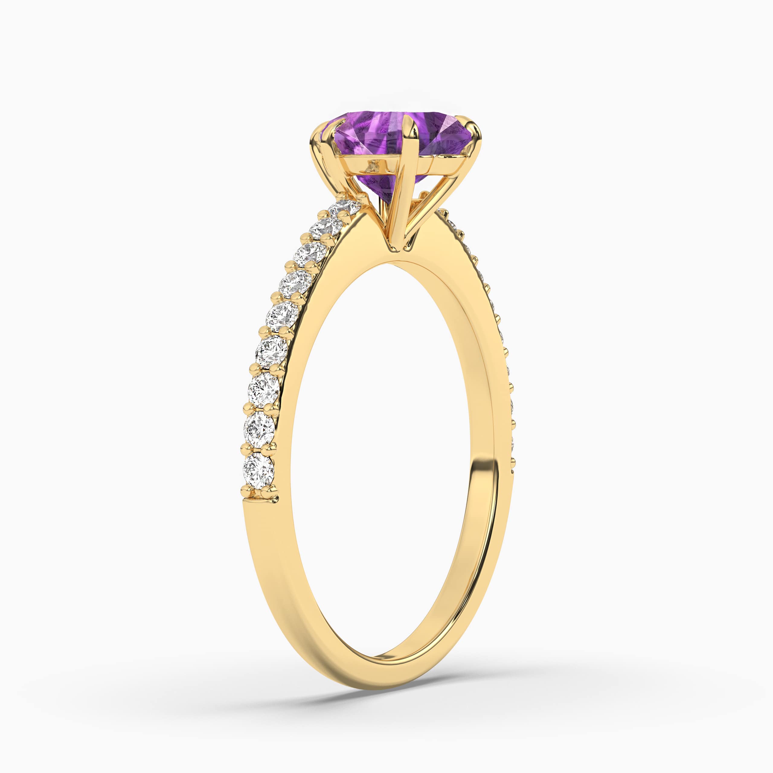 heart shape amethyst engagement ring