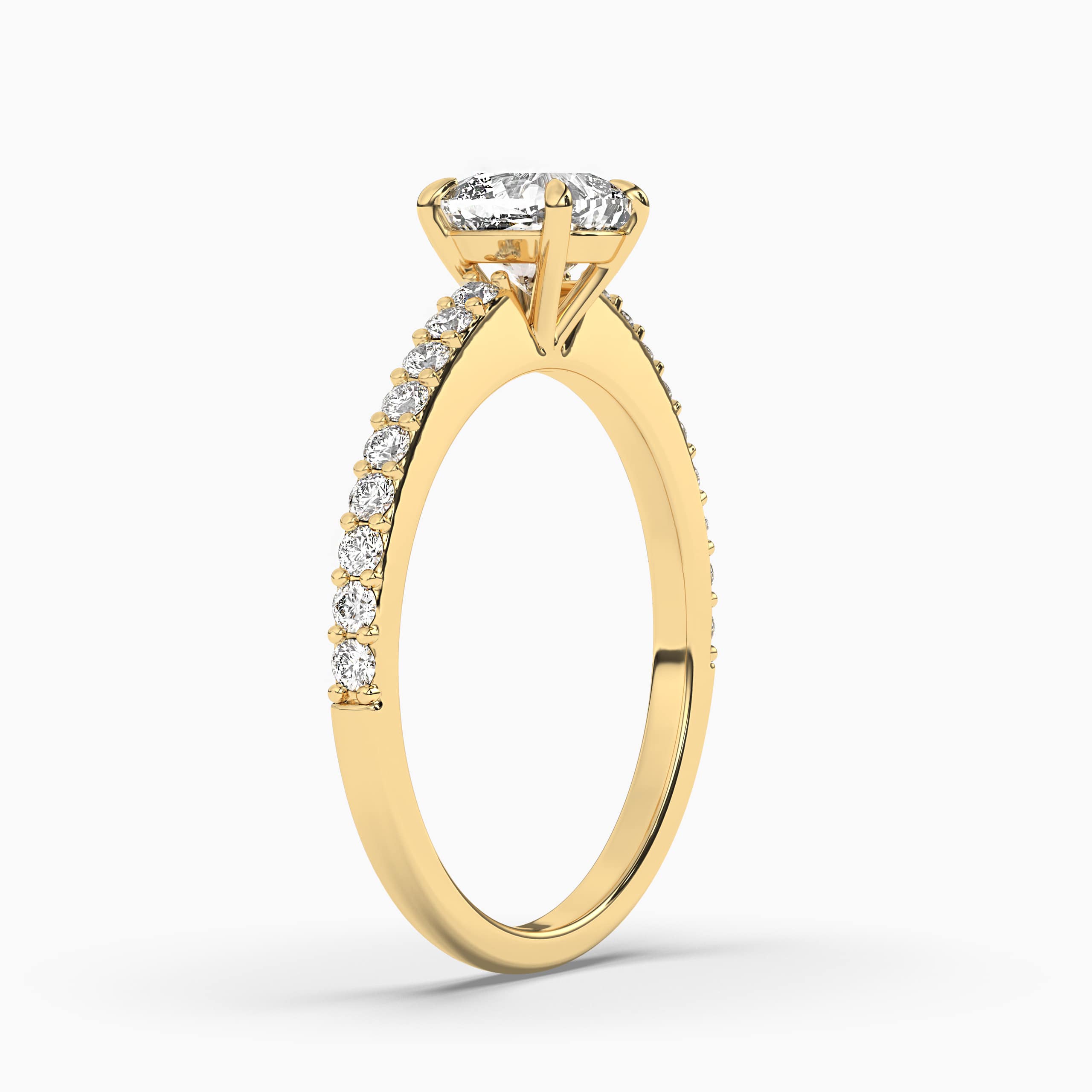 yellow gold moissanite diamond ring 