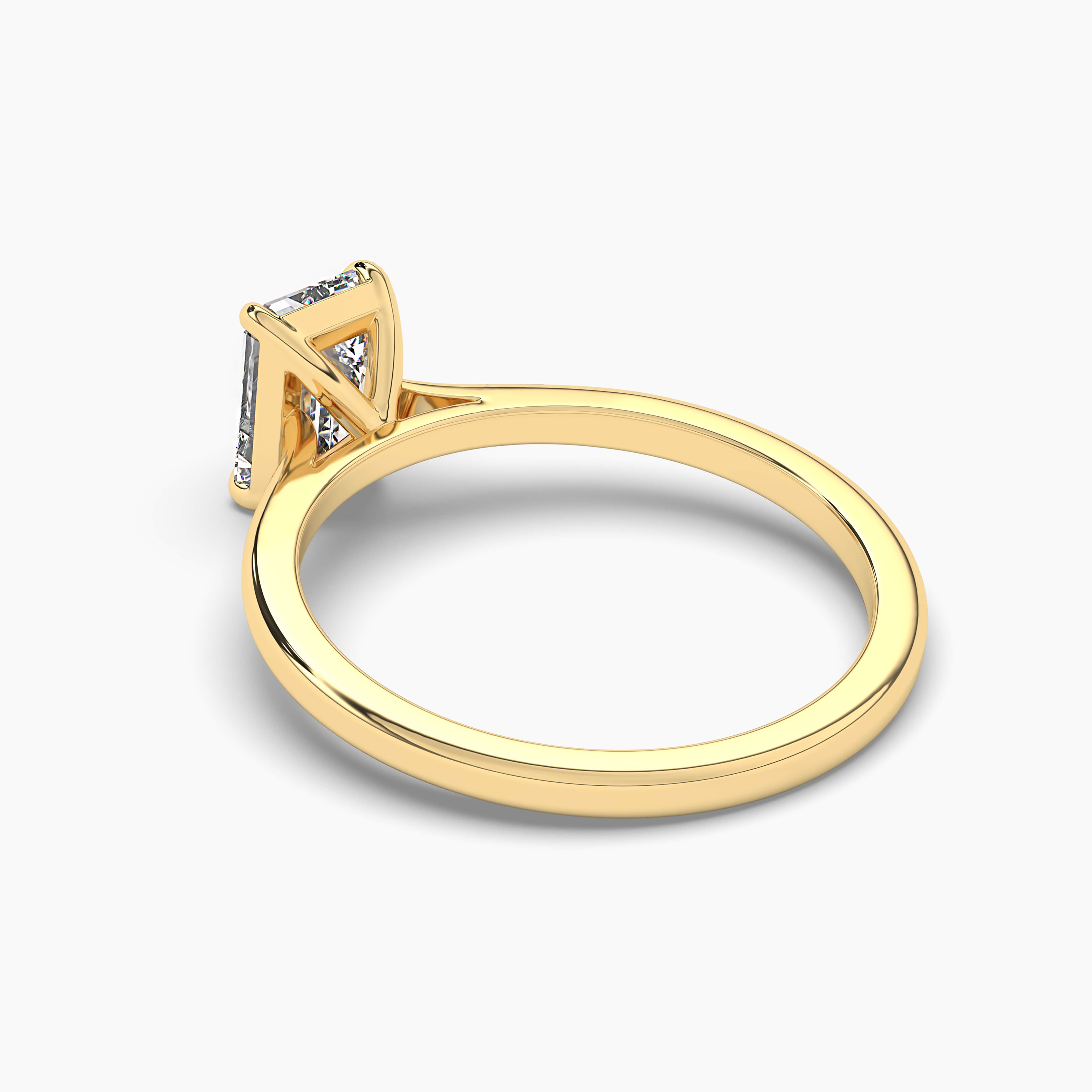 The Emerald Solitaire Engagement Ring In Yellow Gold