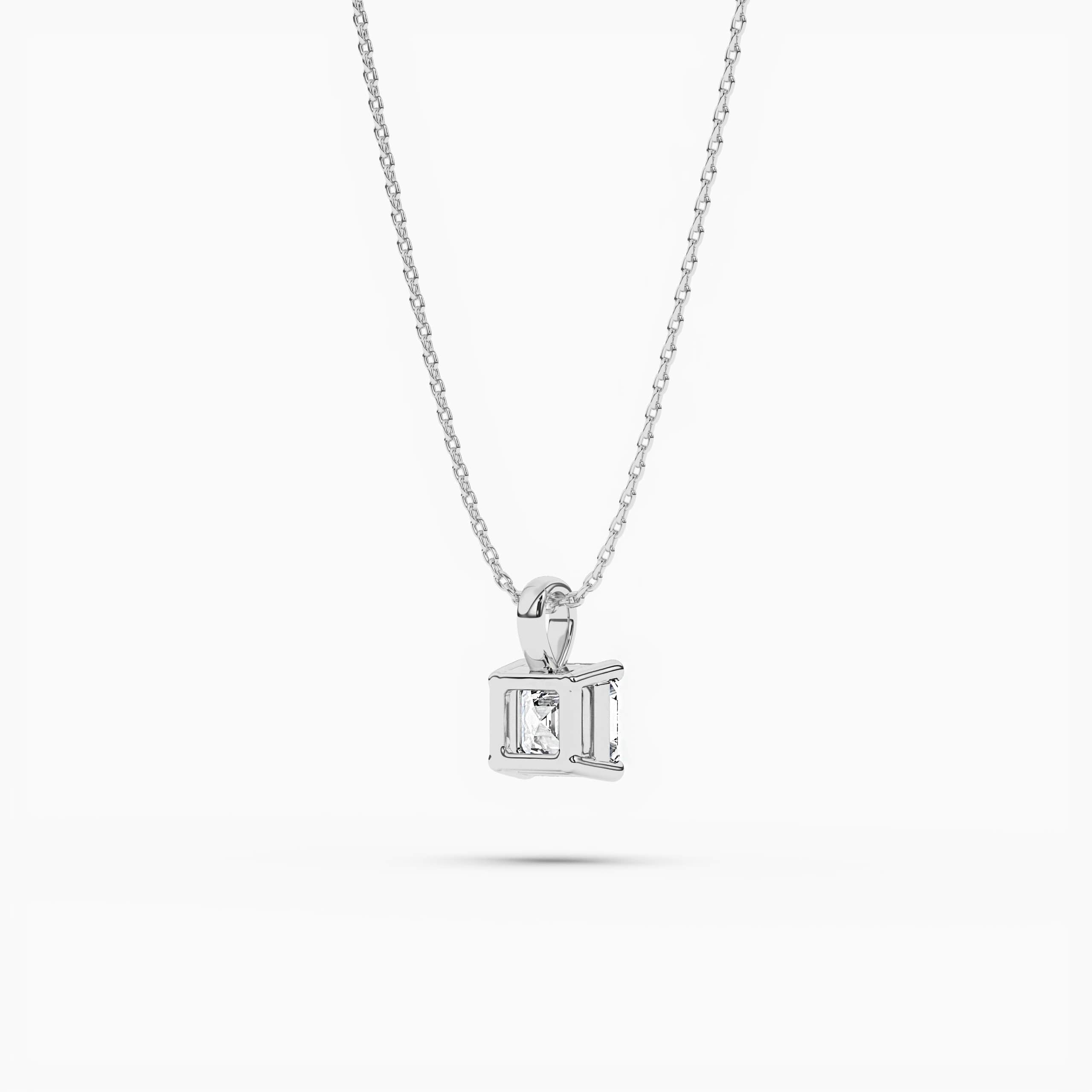 Asscher-Cut Pendant Necklace in Sterling Silver