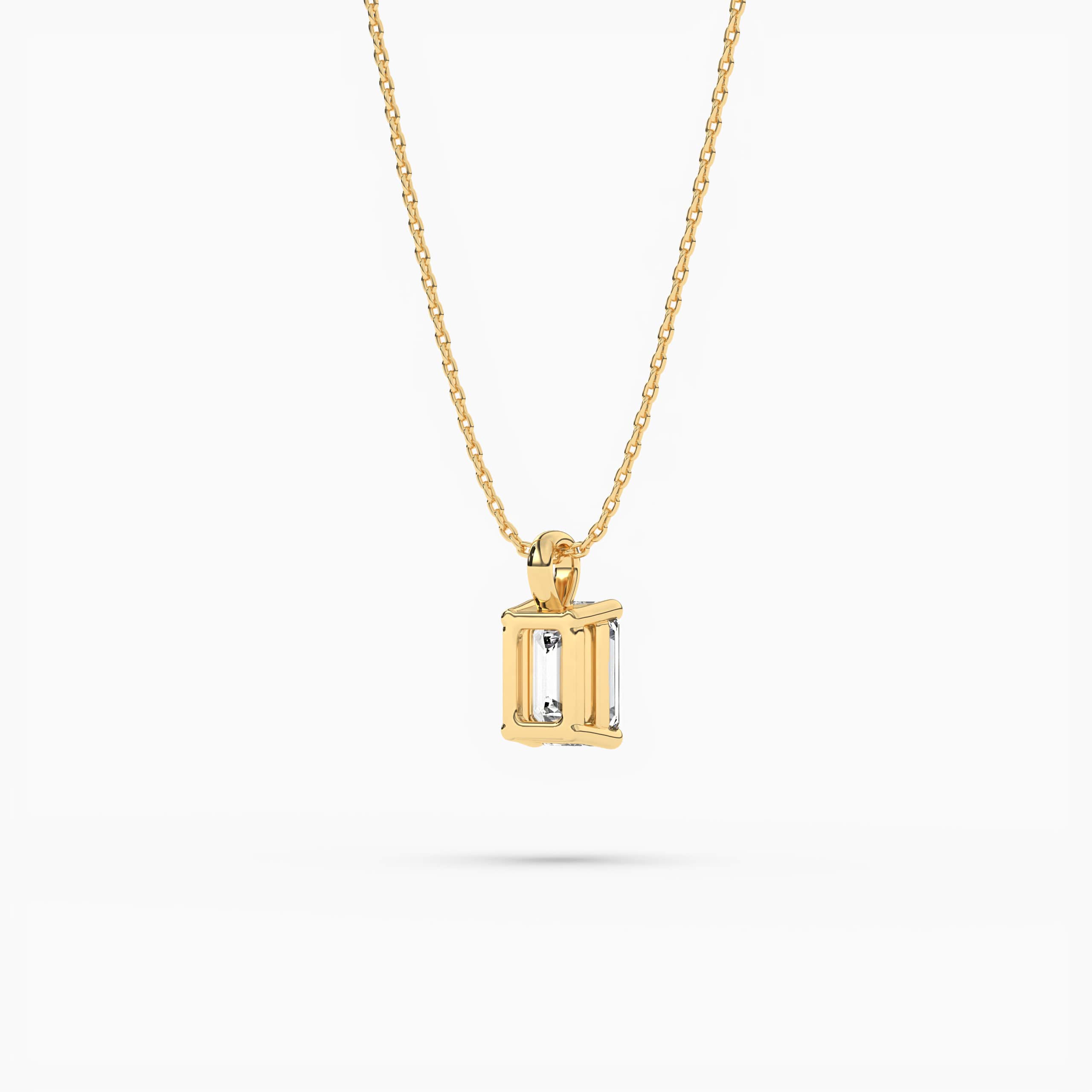 Emerald Cut Diamond Pendant