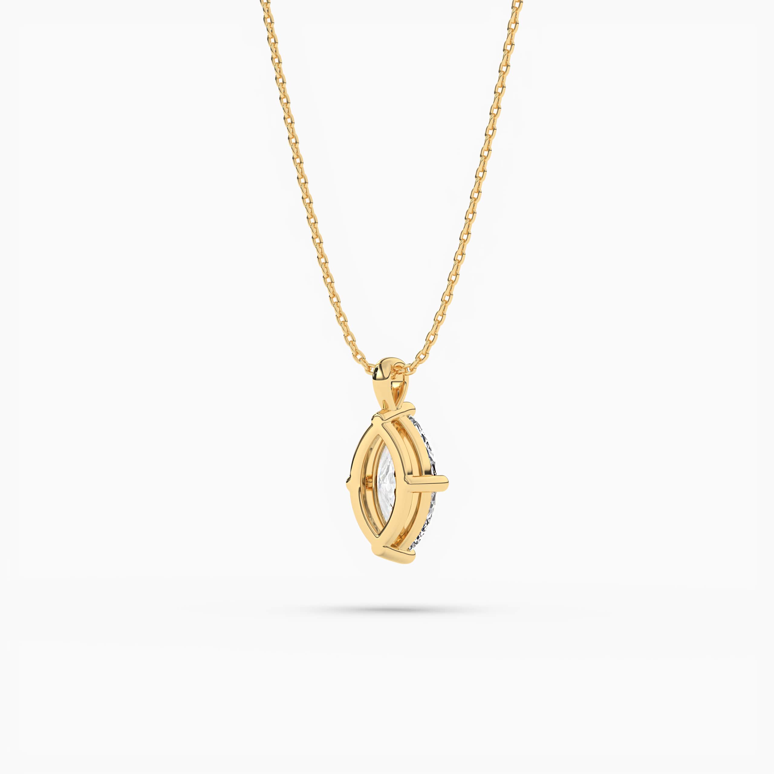 Marquise Cut Diamond by Diamond Essence set in Solid Yellow Gold