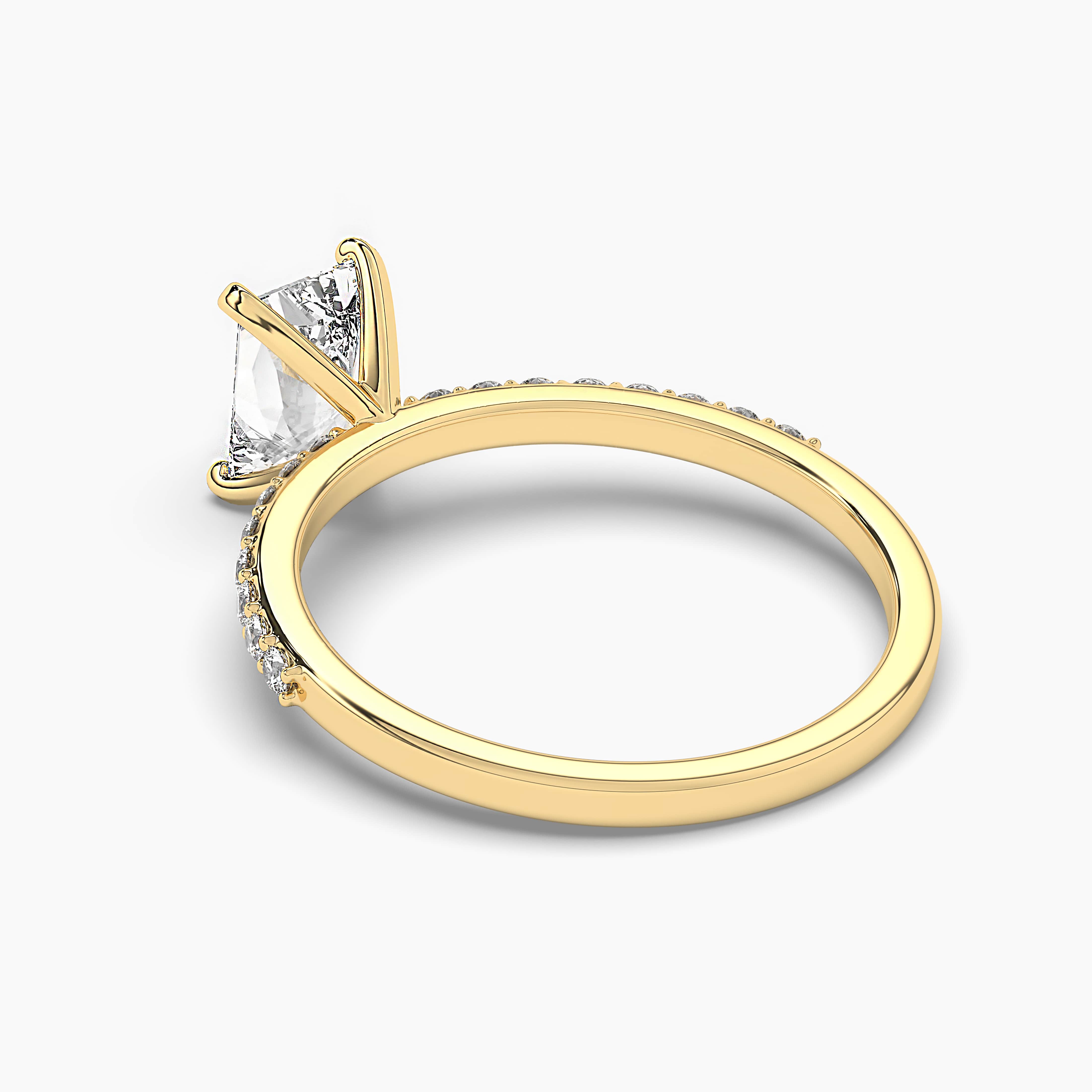 Yellow Gold Golden Radiant Engagement Ring