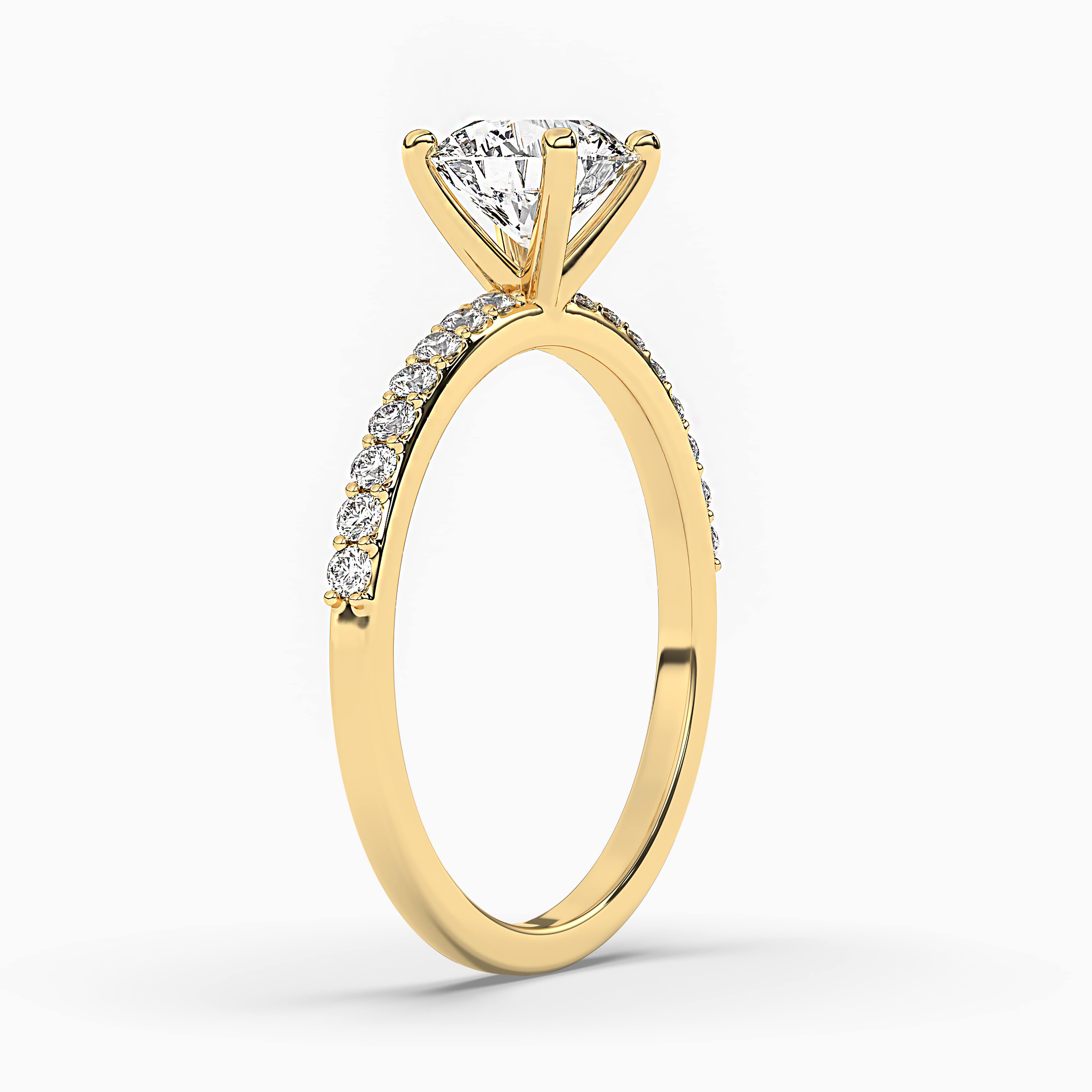 Round Cut Diamond Floral Engagement Ring