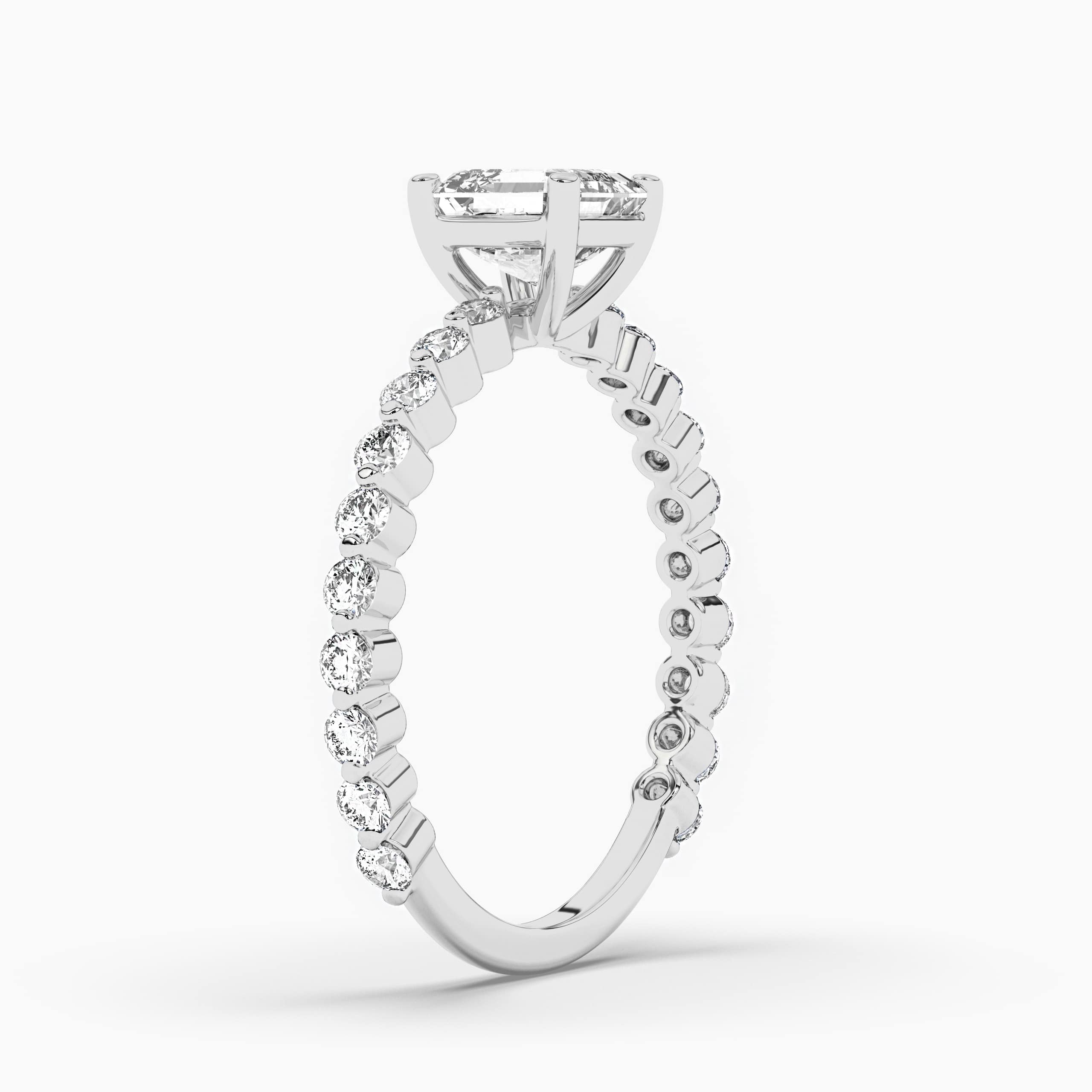 Asscher Cut Engagement Rings In White Gold